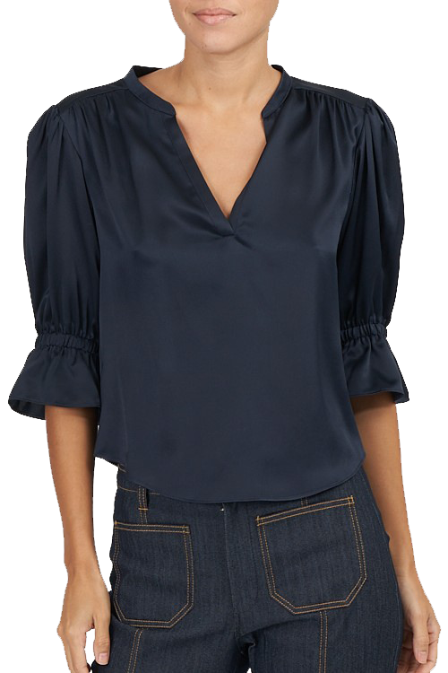 SPLIT NECK FIONA TOP - Blouses - Sassanova