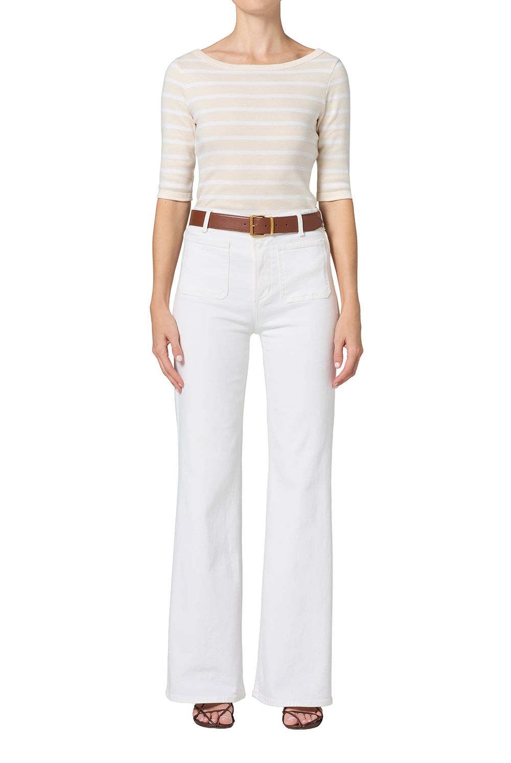 KIMBERLY PATCH POCKET FLARE JEAN - Jeans - Sassanova