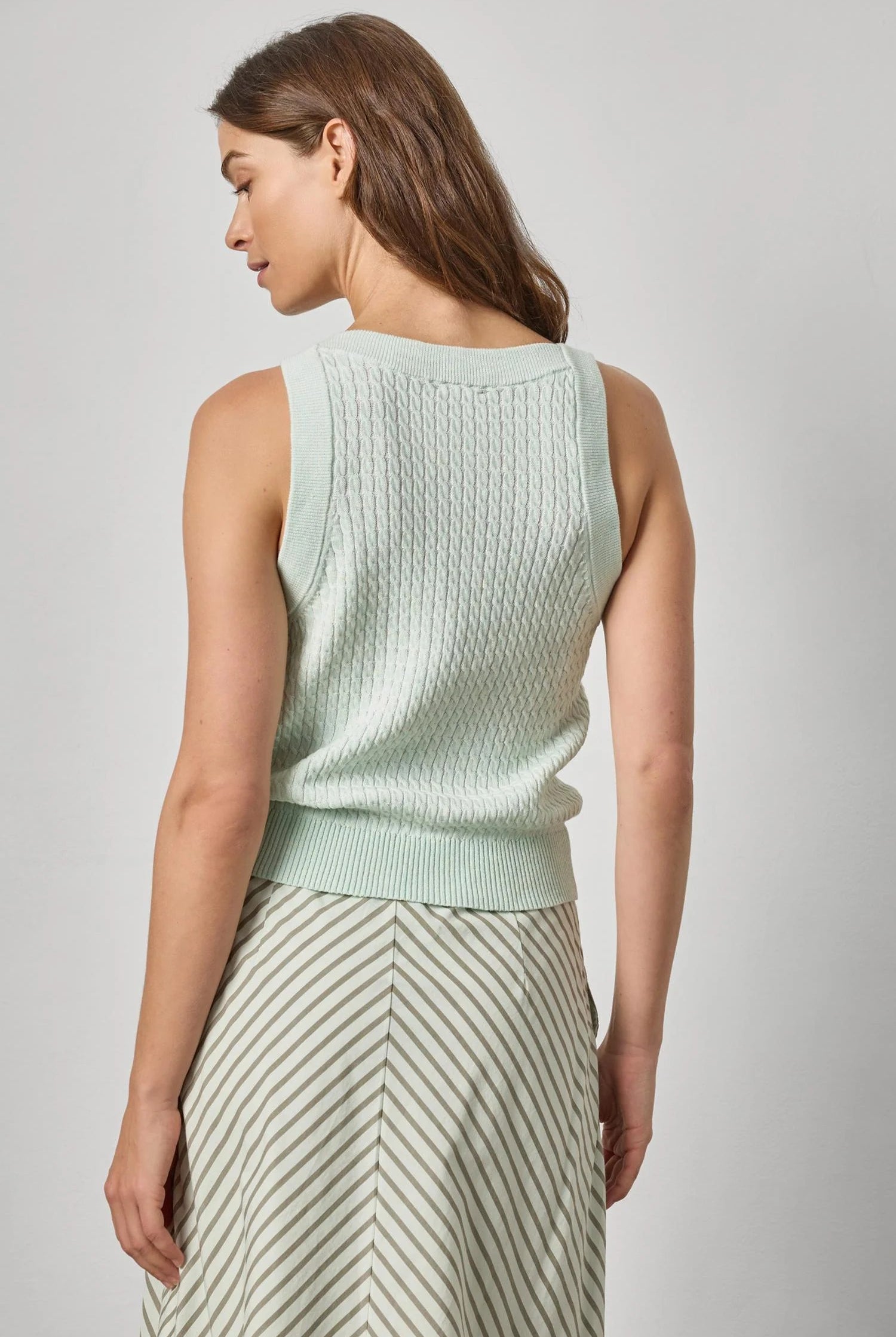 MINI CABLE KNIT TANK - Tank Tops - Sassanova