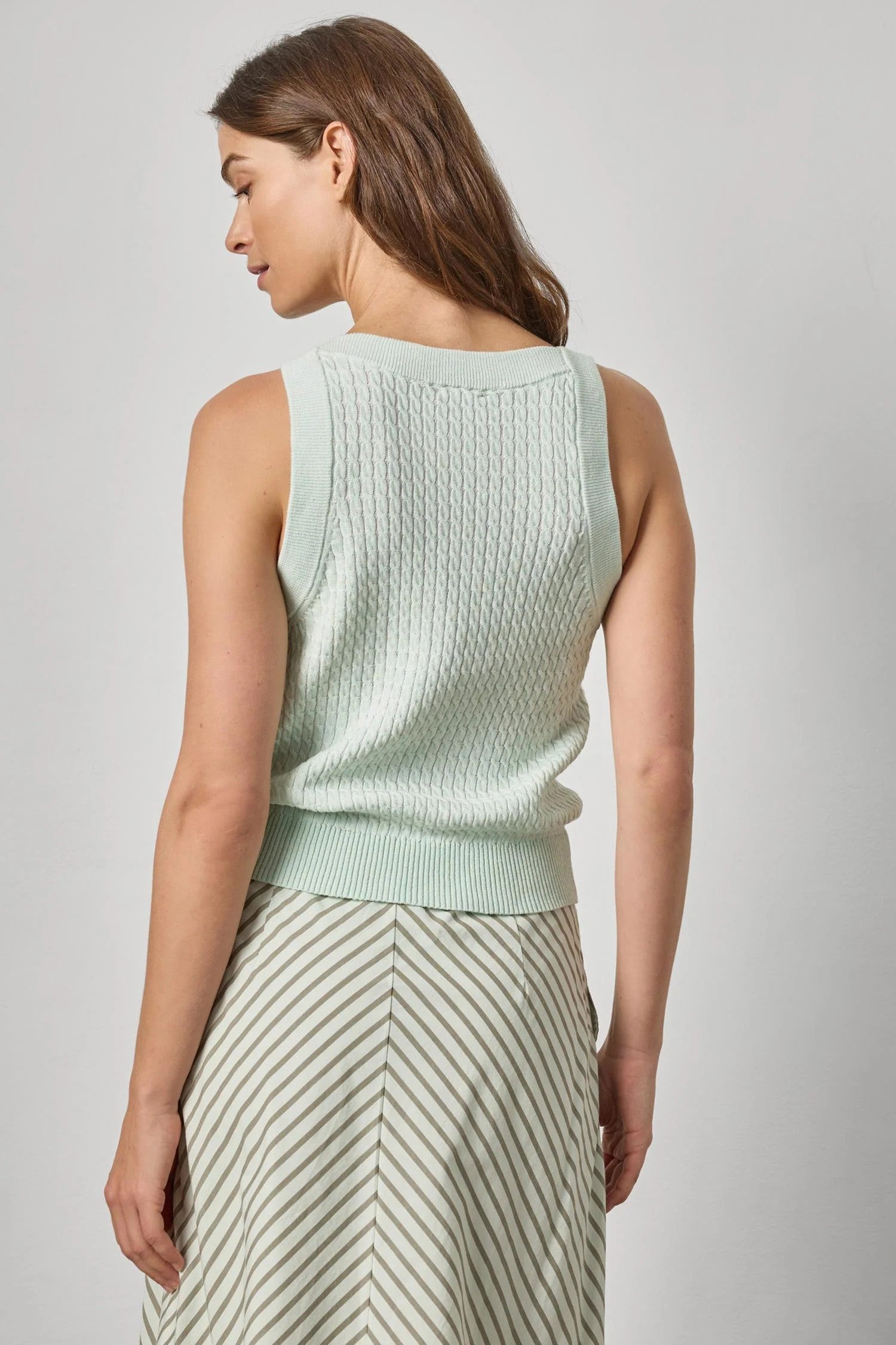 MINI CABLE KNIT TANK - Tank Tops - Sassanova