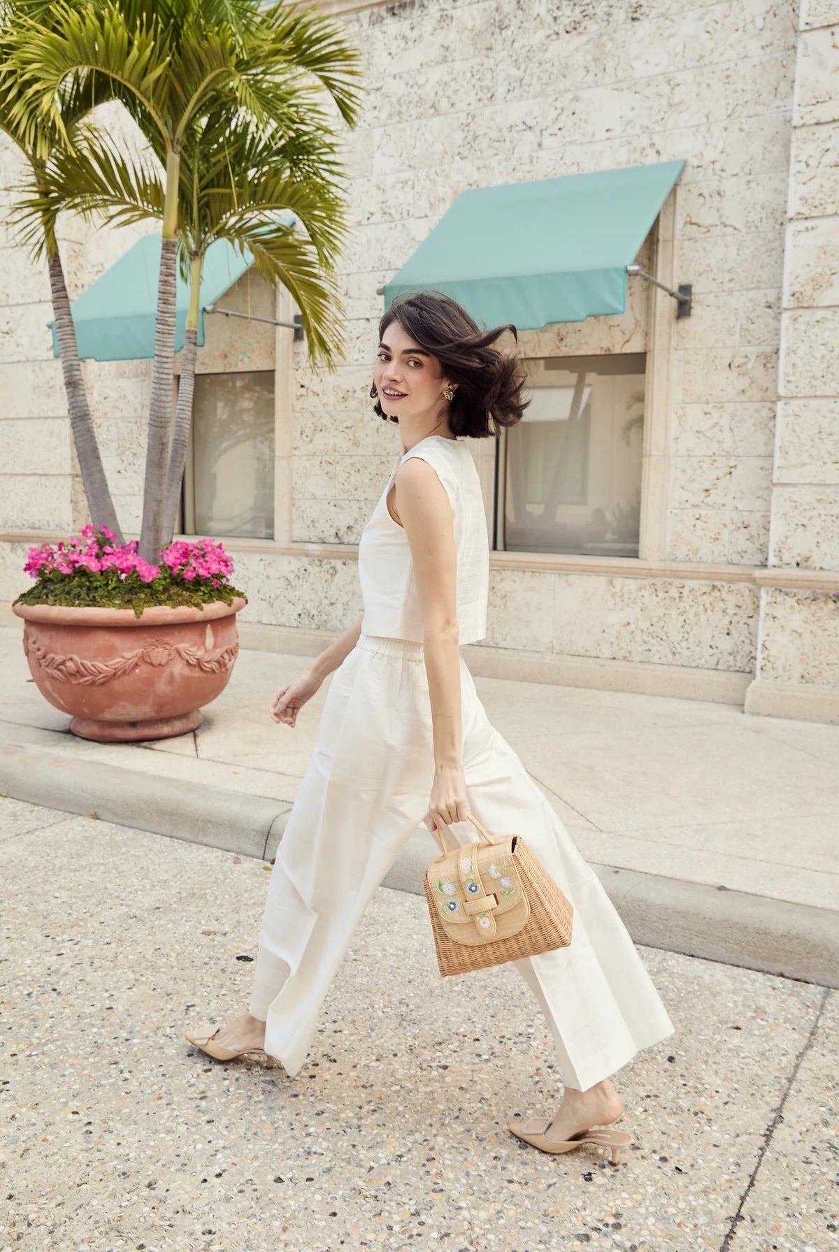 THE LADY BAG FLEUR- NATURAL/PASTEL - Handbags - Sassanova