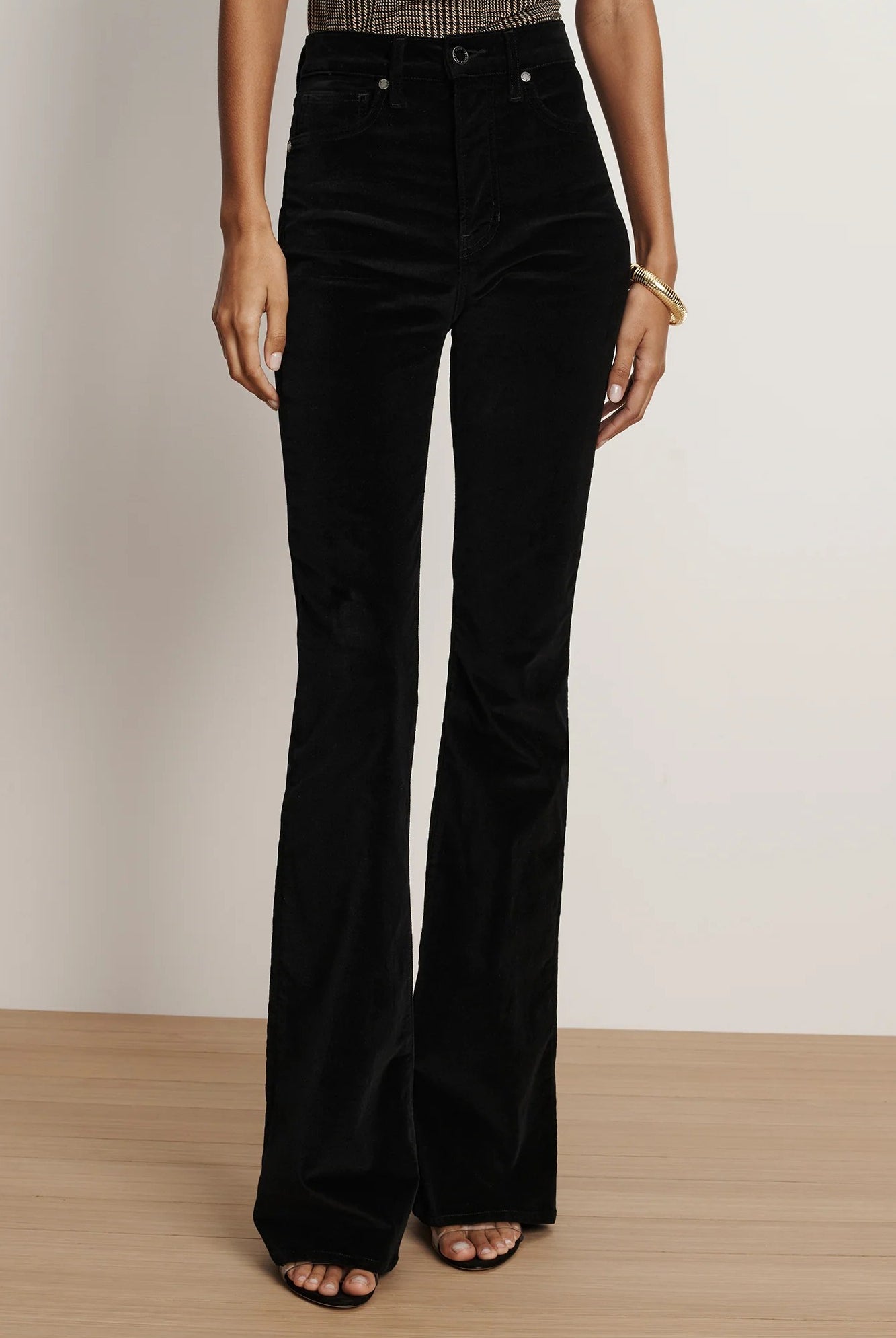 BEVERLY VELVET HIGH RISE SKINNY FLARE-sassanova