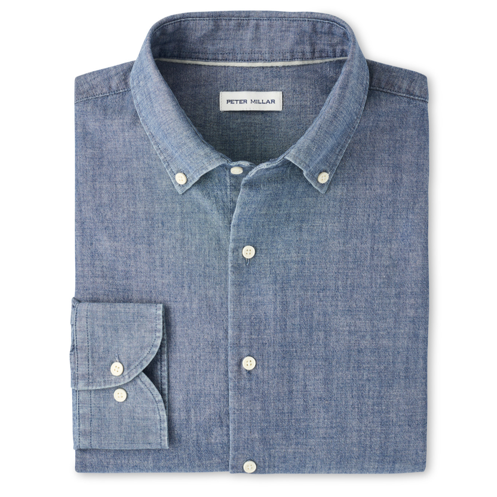 DEVONPORT CHAMBRAY SPORT SHIRT - Long sleeved woven shirts - Novaman