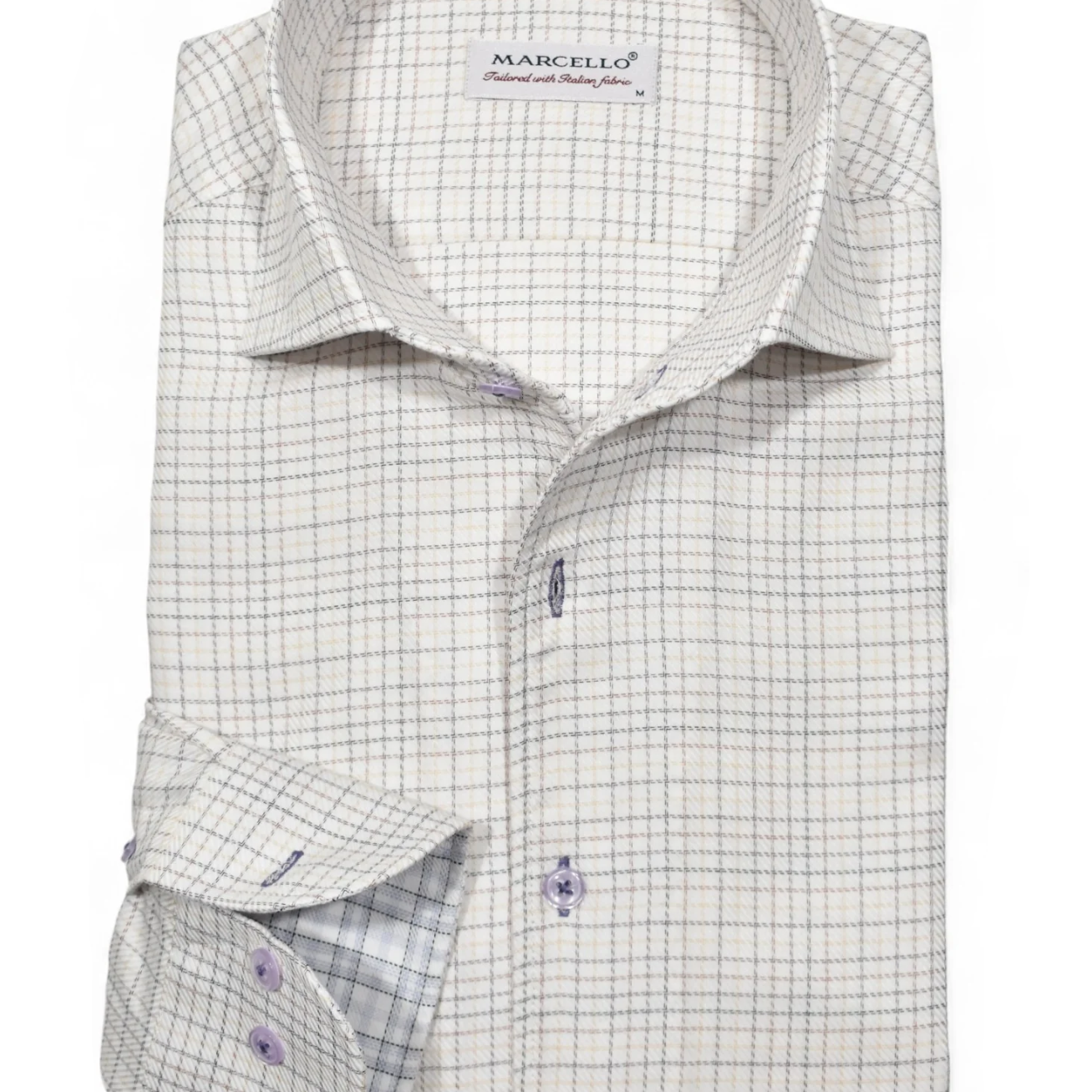 SMALL FINE PLAID DRESS SHIRT - Long Sleeved Shirts - Novaman