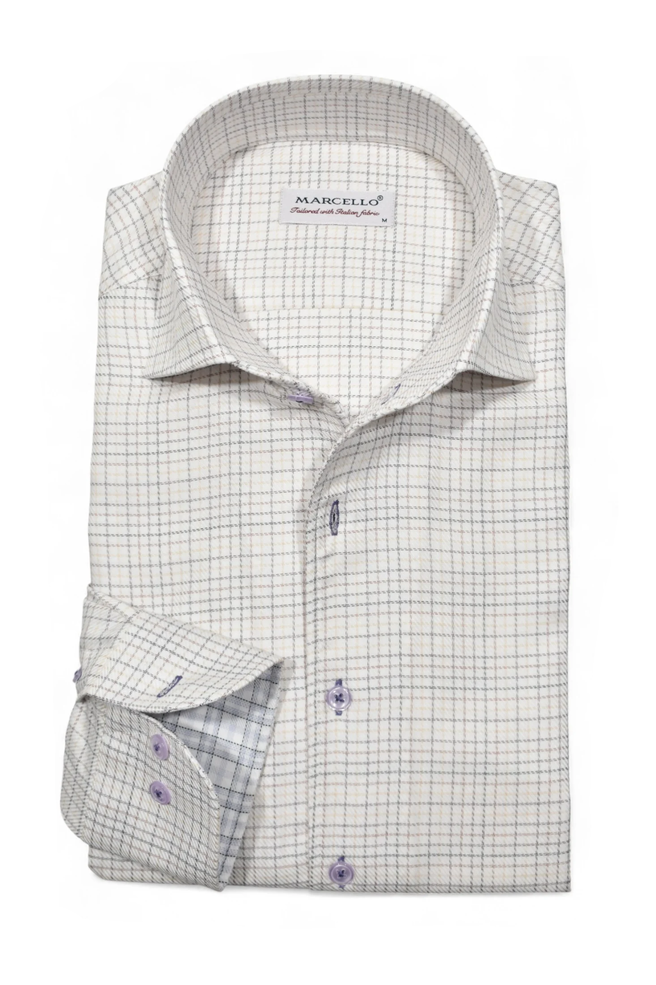 SMALL FINE PLAID DRESS SHIRT - Long Sleeved Shirts - Novaman