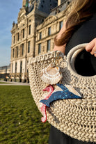 HAND PAINTED SEASHELL BAG CHARM & KEYCHAIN - sassanova