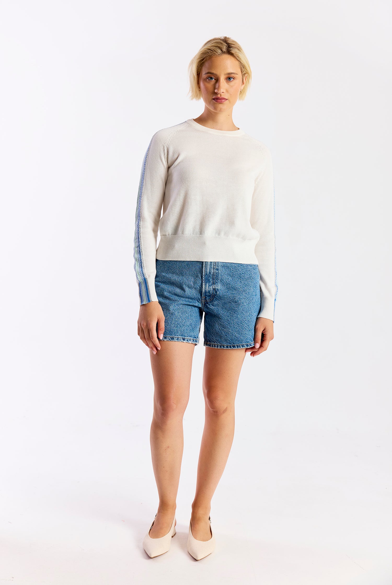 GEO SLEEVE CREW - Sweaters - Sassanova
