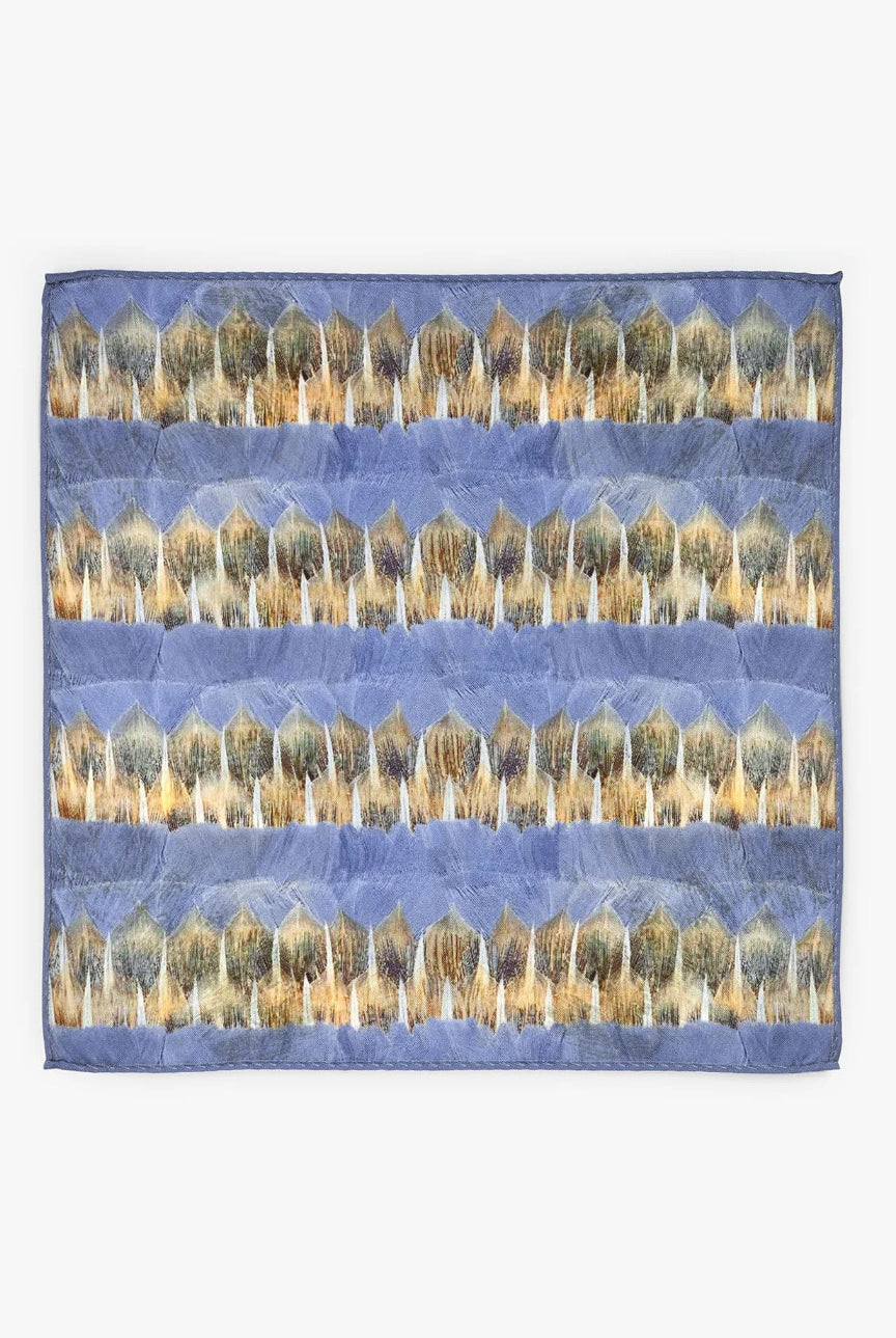 ROOST SILK POCKET SQUARE BLUE - Pocket Squares - Novaman