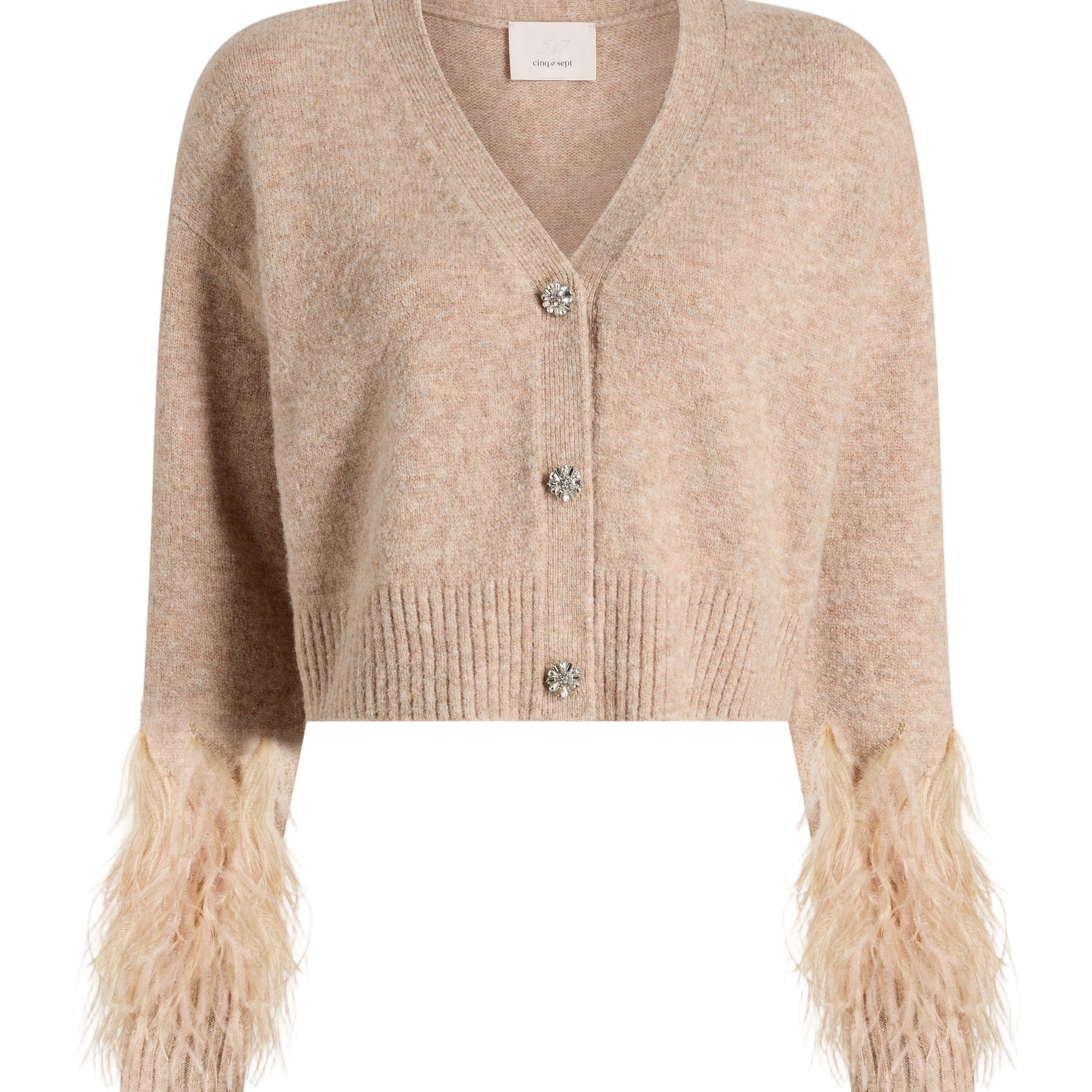 bria feather cardigan-sassanova