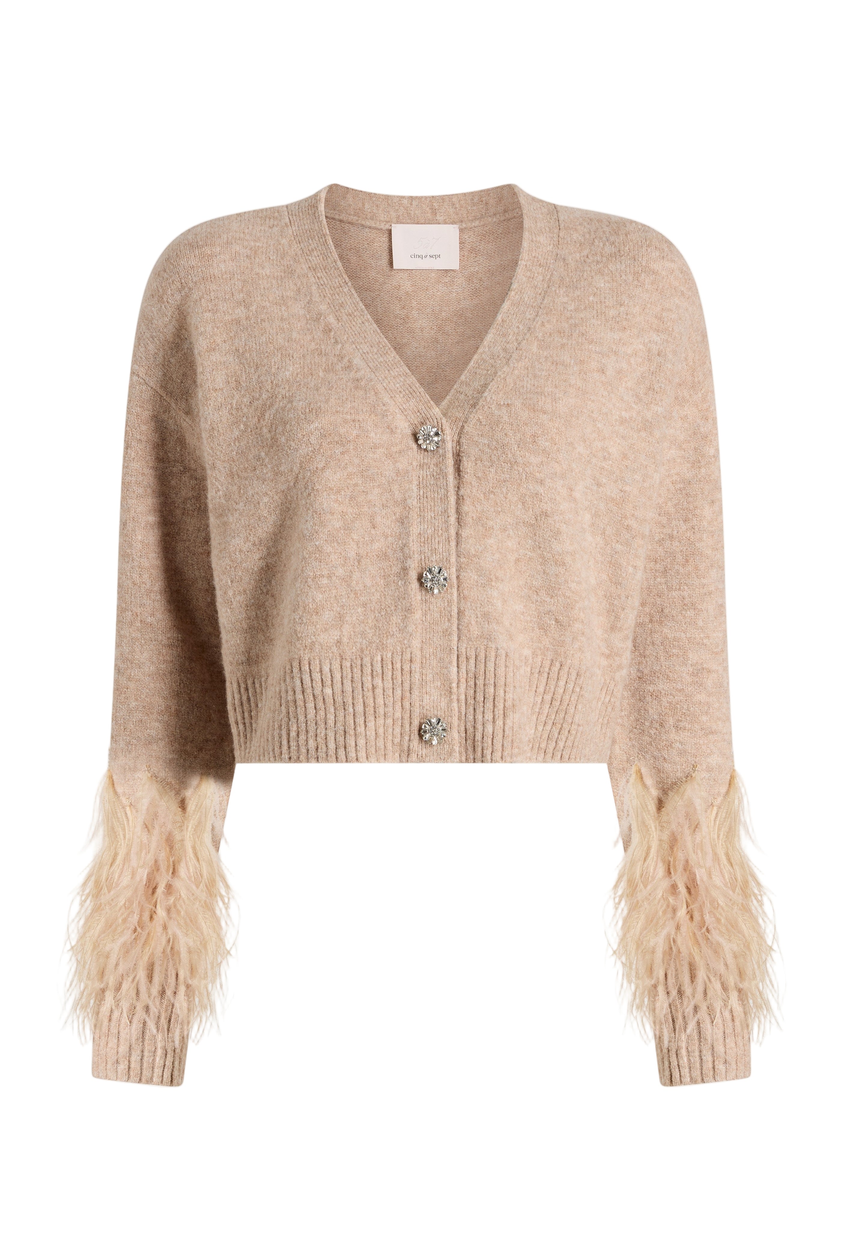 bria feather cardigan-sassanova