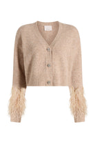 bria feather cardigan-sassanova