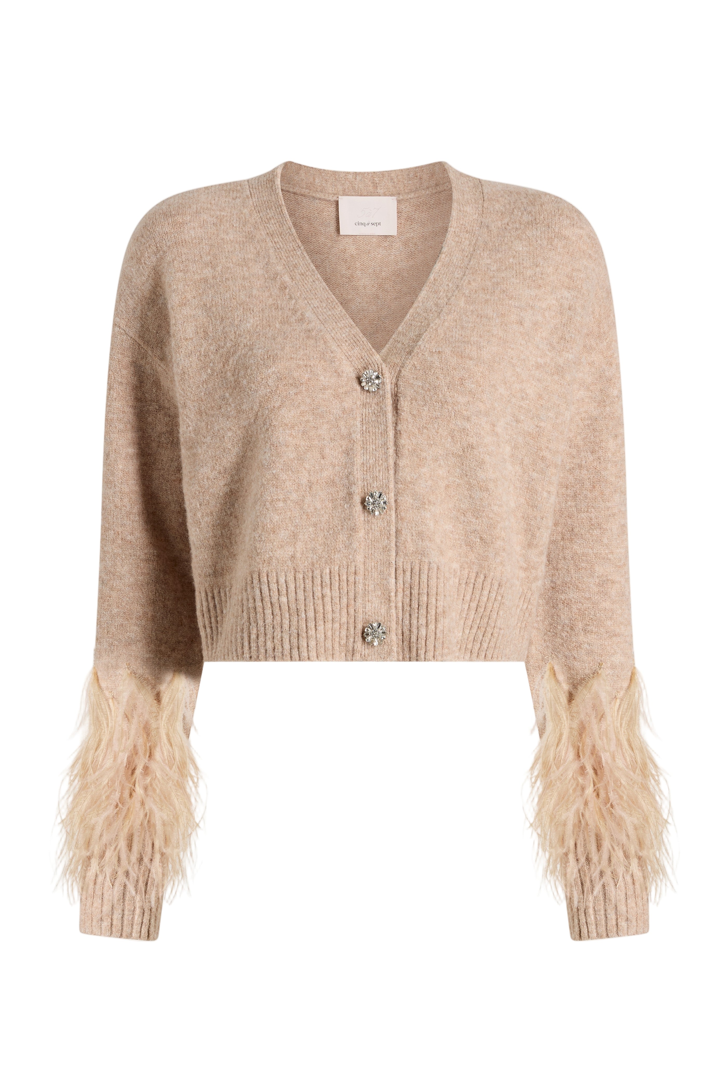 bria feather cardigan-sassanova