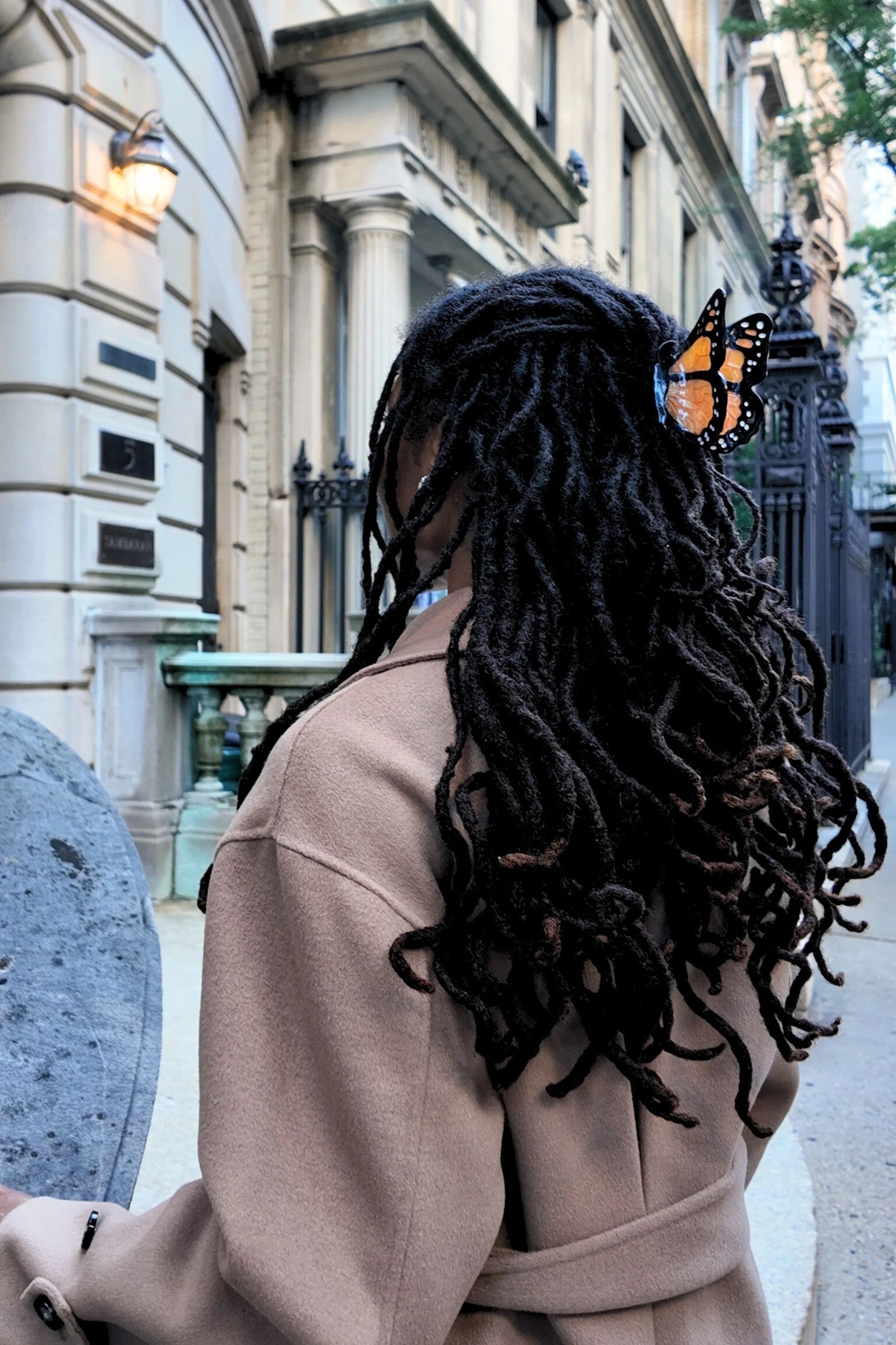 HAND PAINTED ORANGE MONARCH BUTTERFLY HAIR CLIP - sassanova