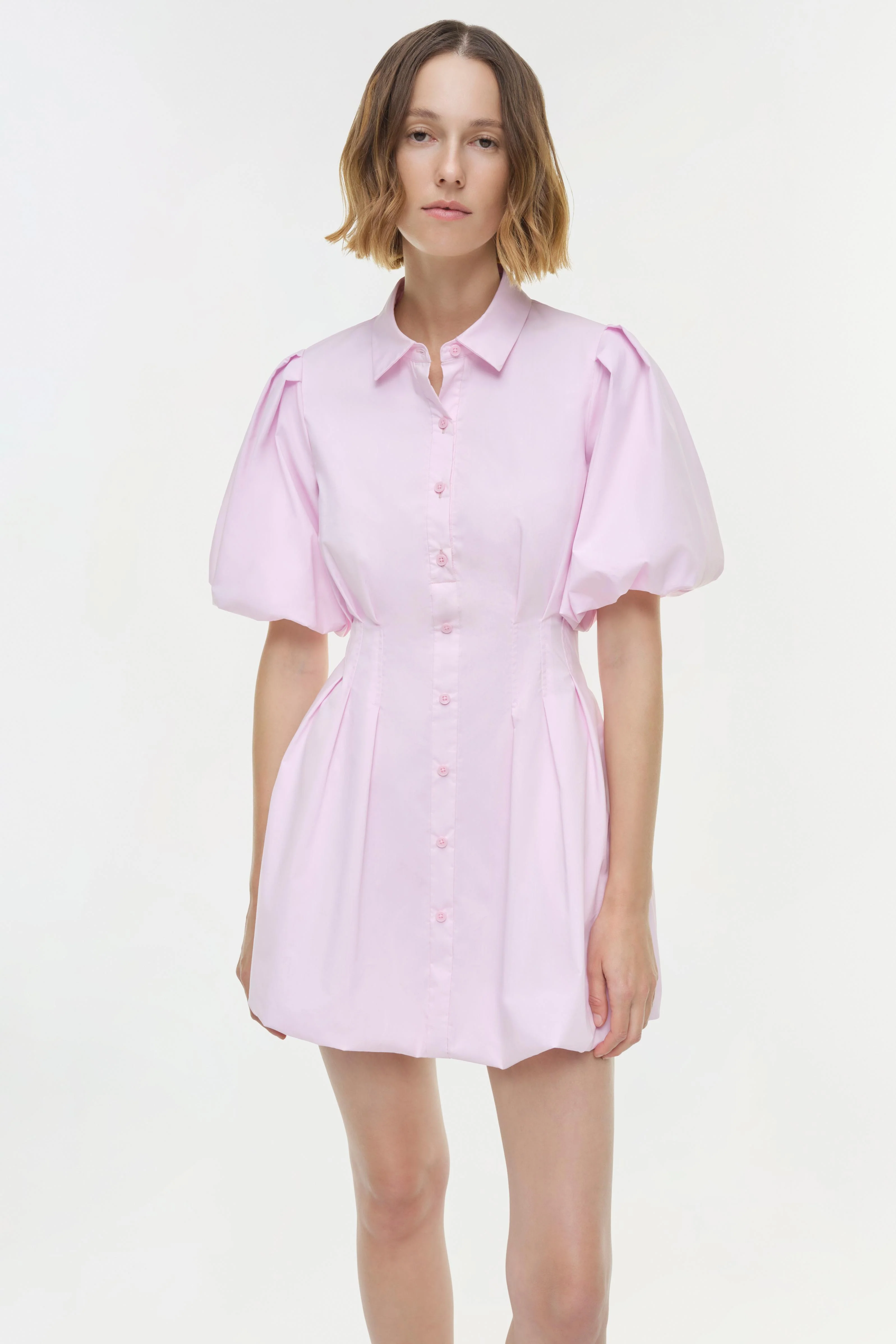 CLEO BALLOON PINTUCKED MINI DRESS - Dresses - Sassanova