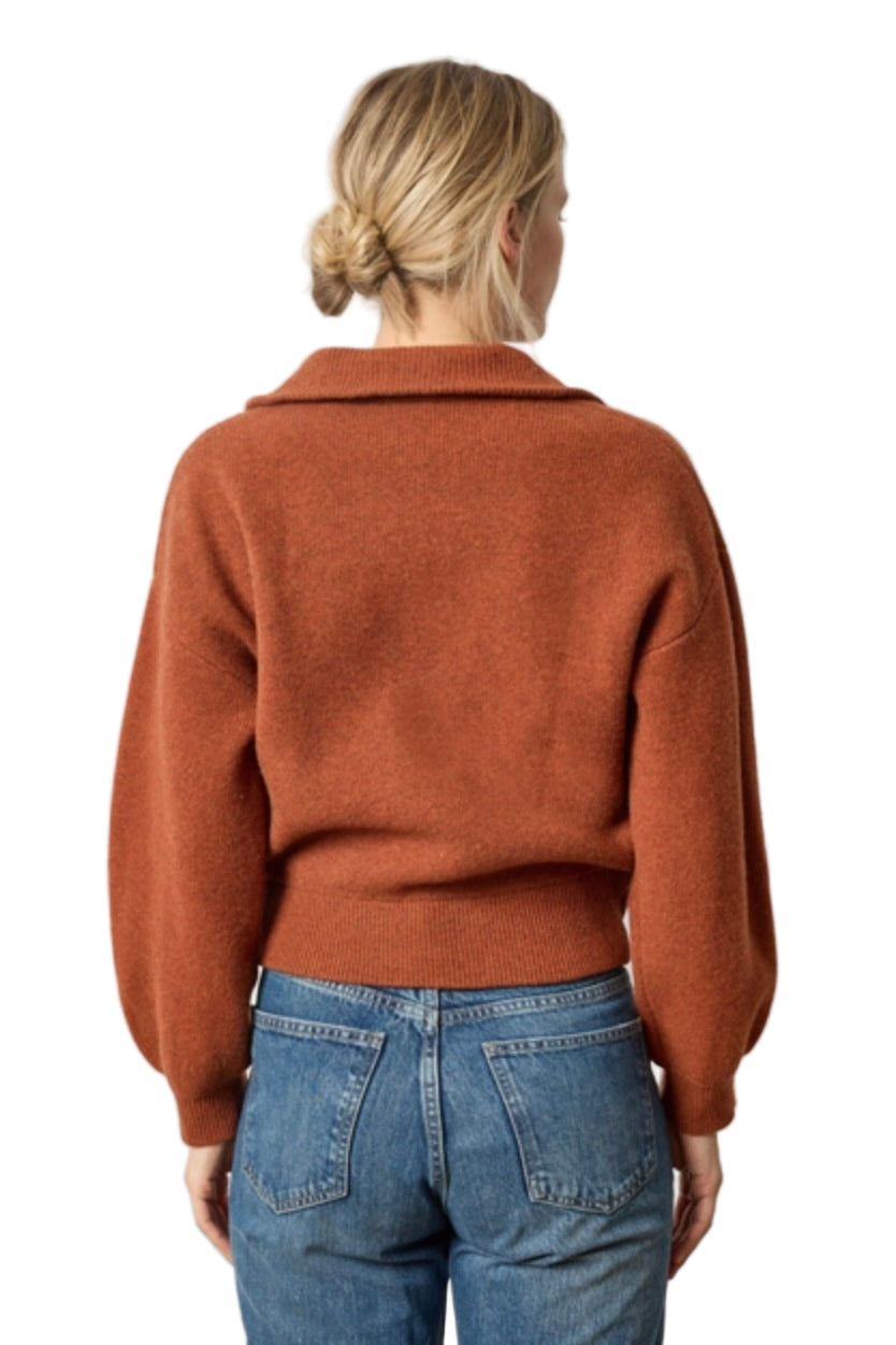 ZIP FRONT BOMBER SWEATER - Sweaters - Sassanova