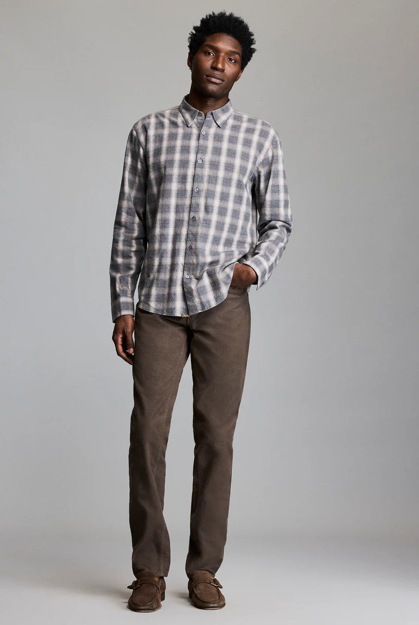 Melange Grid Plaid Wilson Shirt in grey-novaman