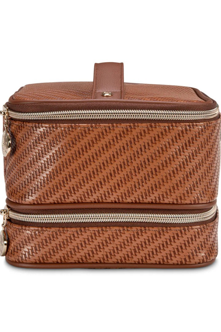 ROSEWOOD COGNAC JENNY TRAIN CASE - sassanova