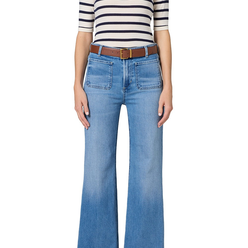 KIMBERLY PATCH POCKET FLARE JEAN - Jeans - Sassanova