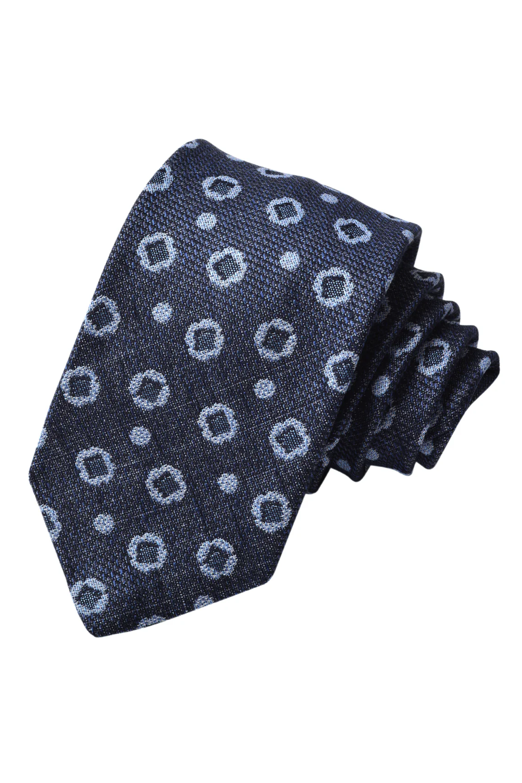 MELANGE FLORETTE SILK TIE DENIM OS - Ties - Novaman