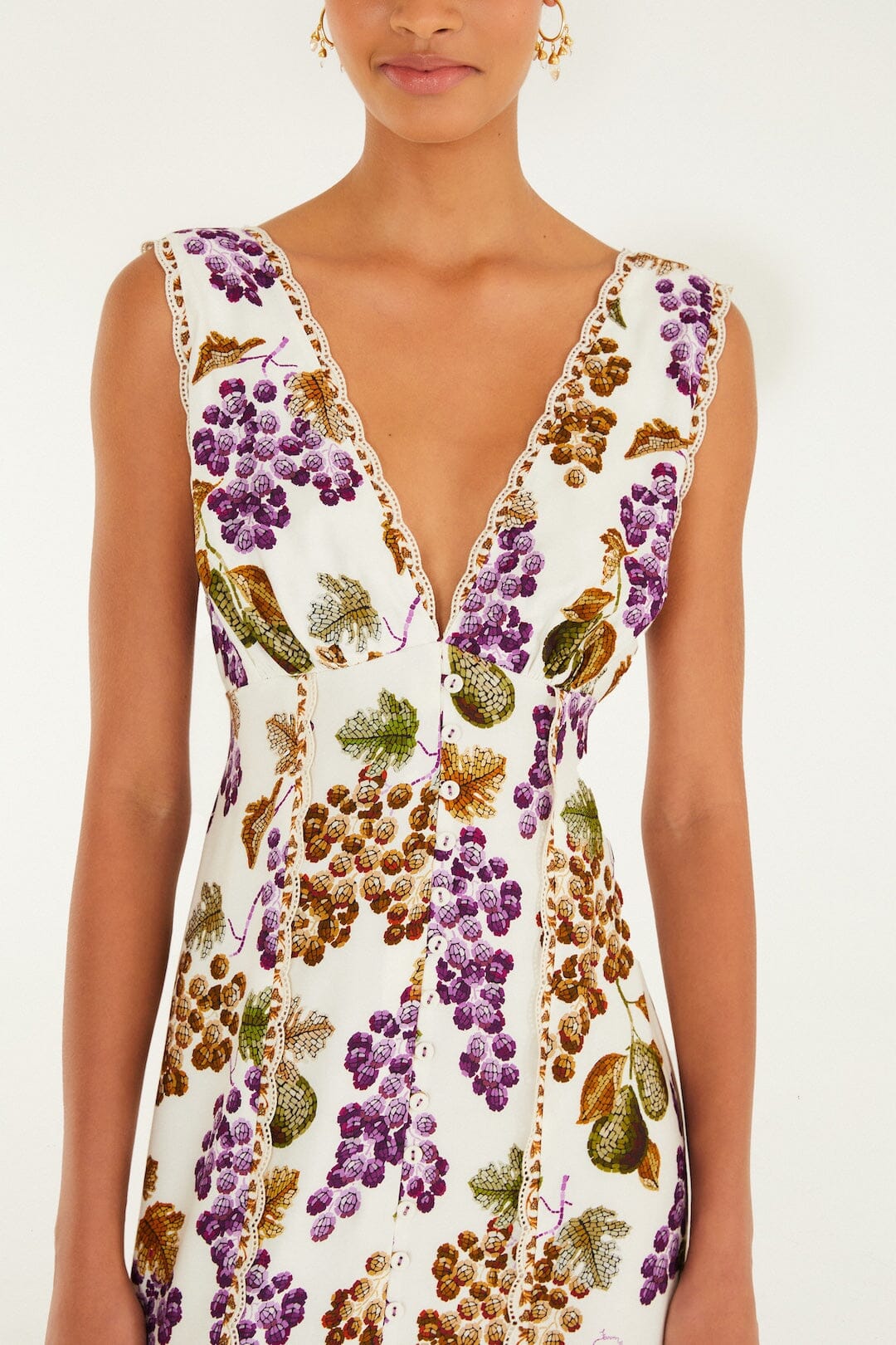 GRAPE GARDEN SLVLS MIDI DRESS - Dresses - Sassanova