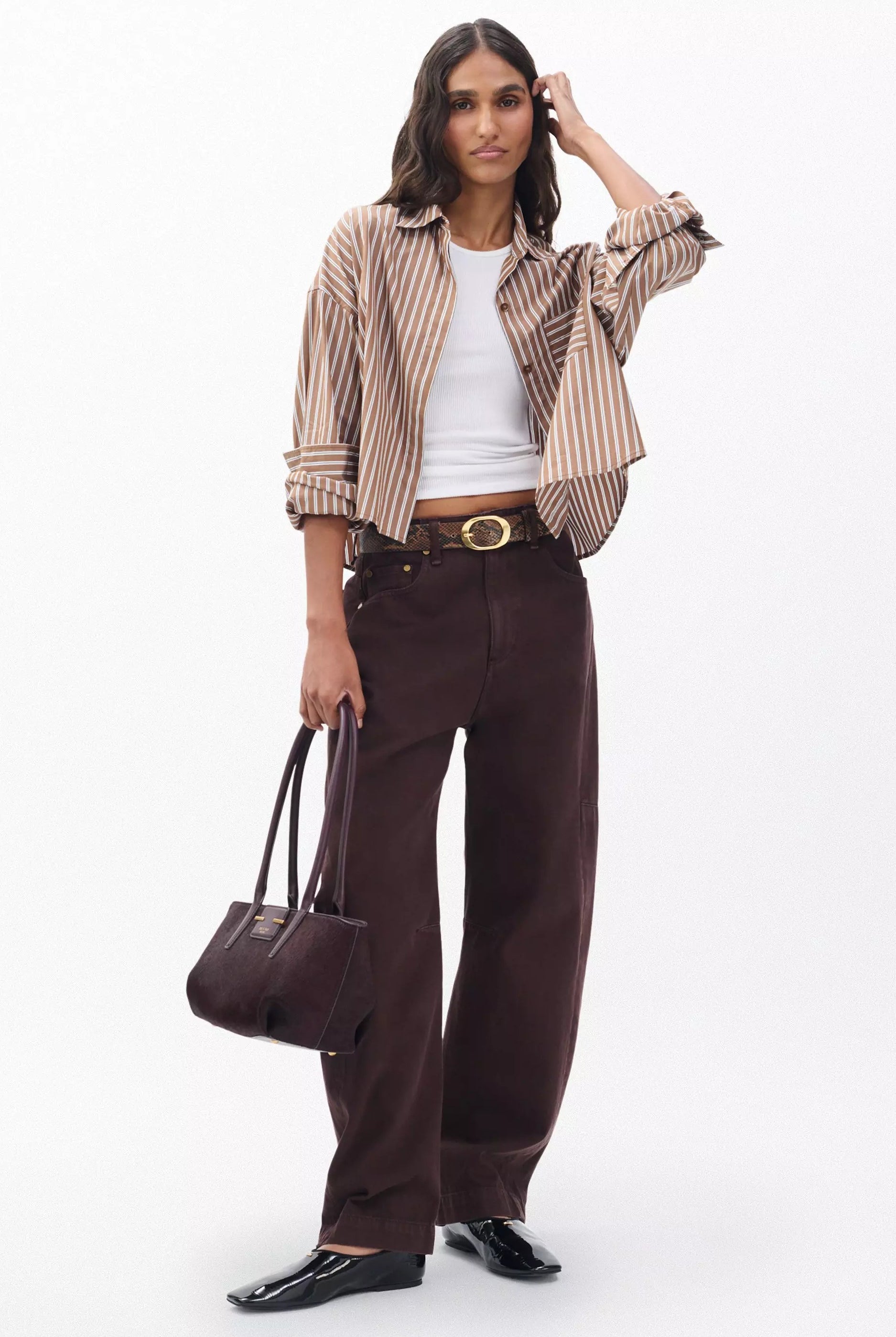 MARIN CROPPED STRIPED SHIRT - Sassanova