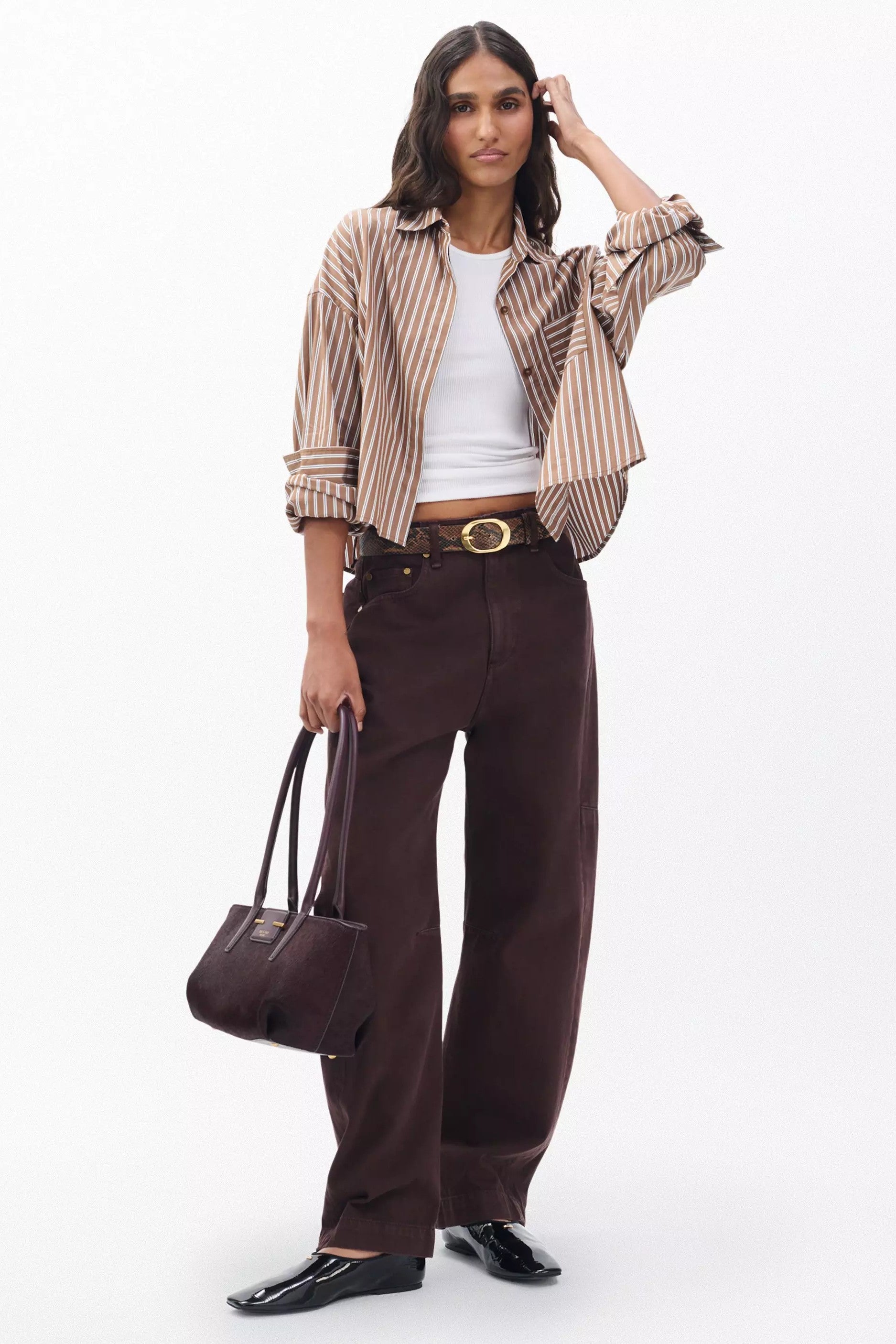 MARIN CROPPED STRIPED SHIRT - Sassanova