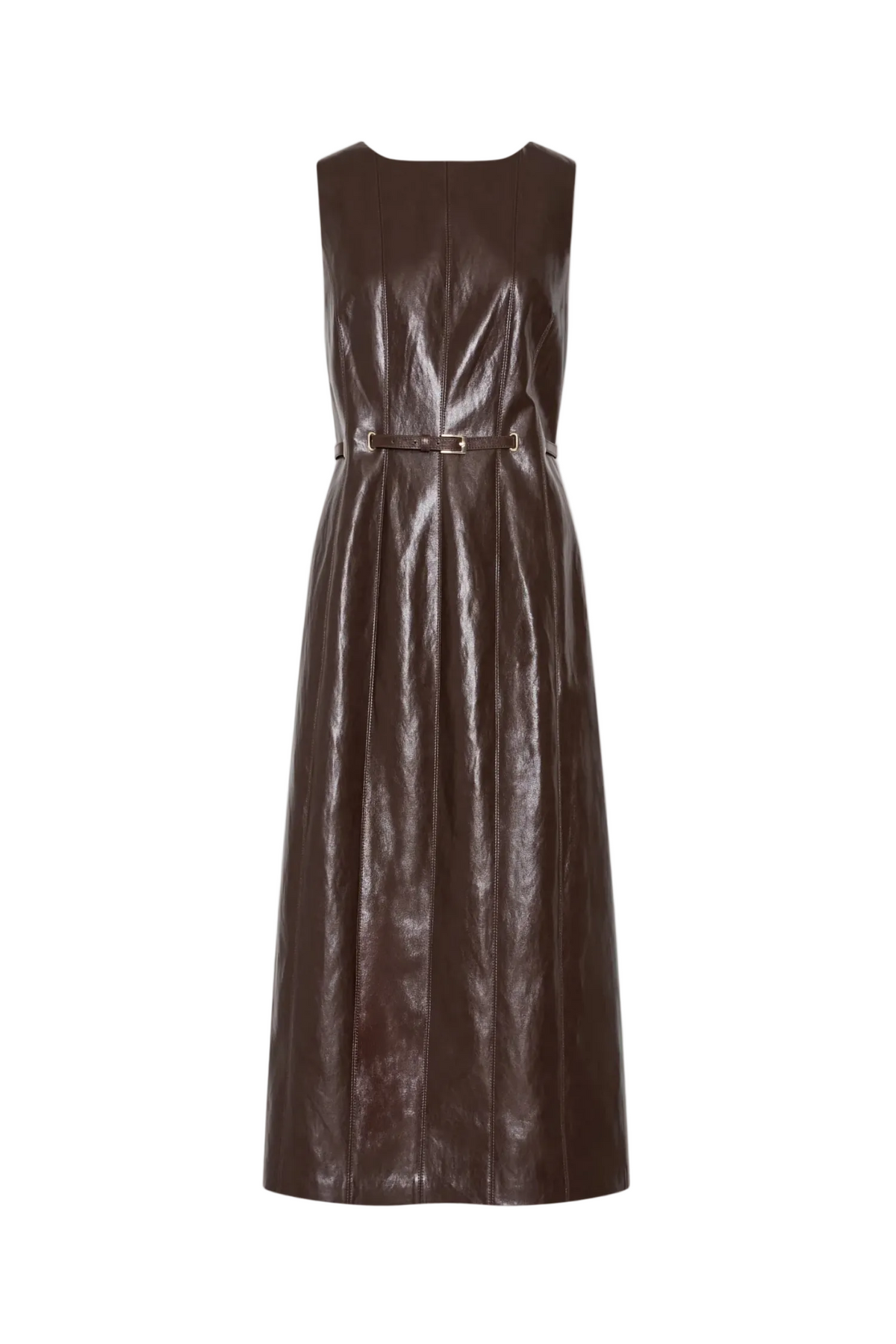 ELSIE VEGAN LEATHER MIDI DRESS Sassanova