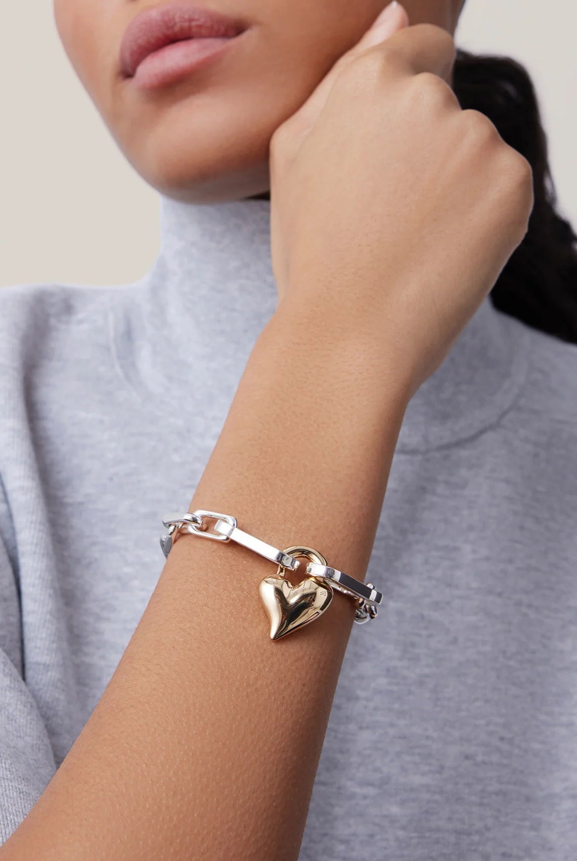 PADLOCK HEART CHAIN BRACELET - Bracelets - Sassanova