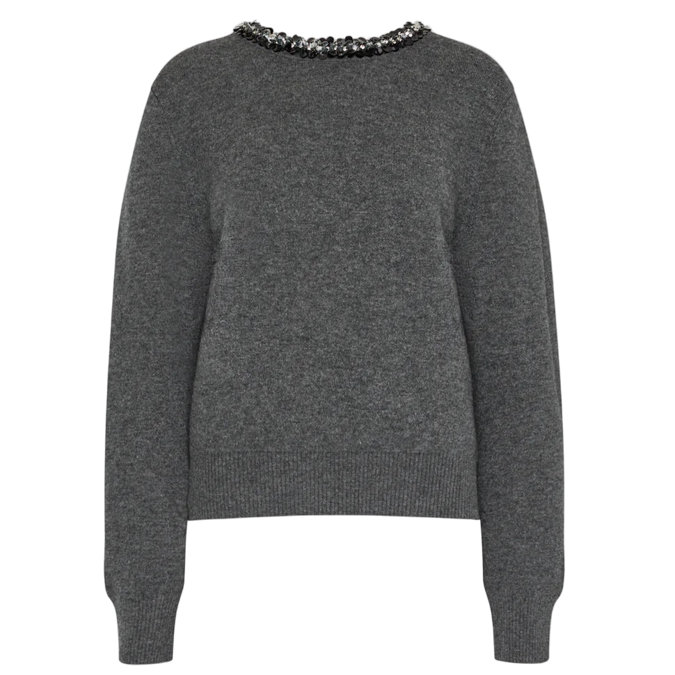 EMBELLISHED CREWNECK SWEATER-Sassanova