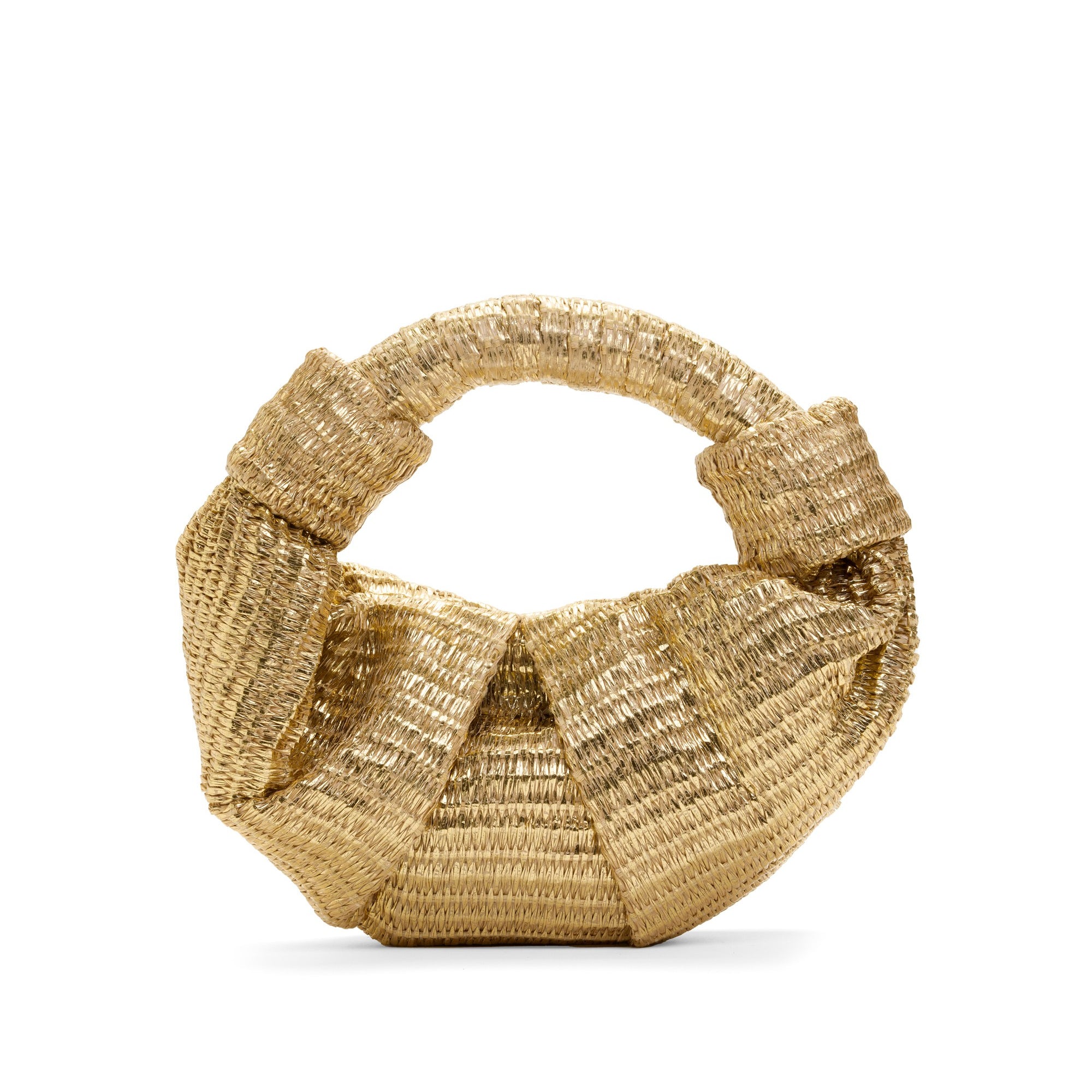 METALLIC RAFFIA LOPSY BAG - Handbags - Sassanova