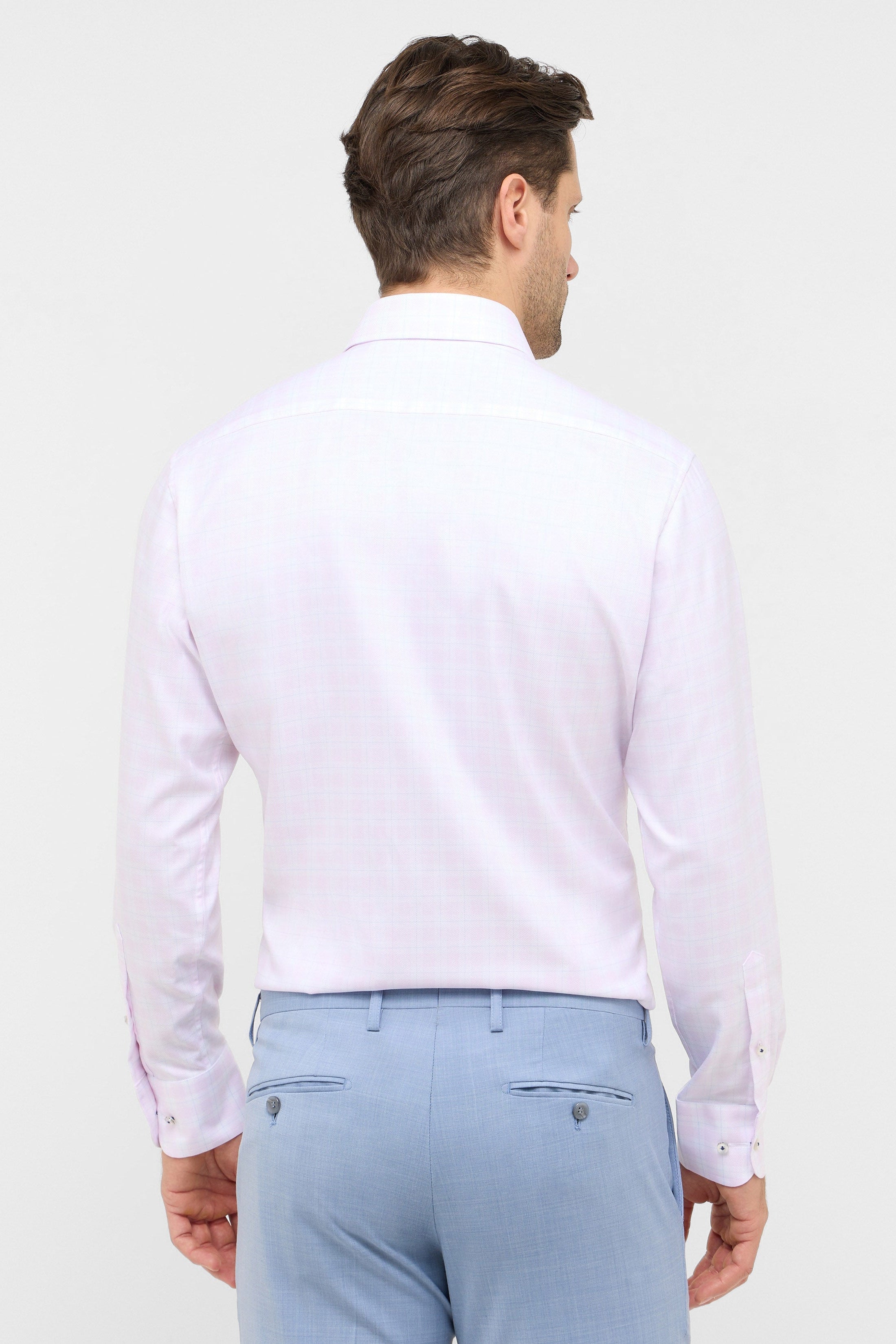 CHECK TWILL MODERN FIT DRESS SHIRT - Long Sleeved Shirts - Novaman