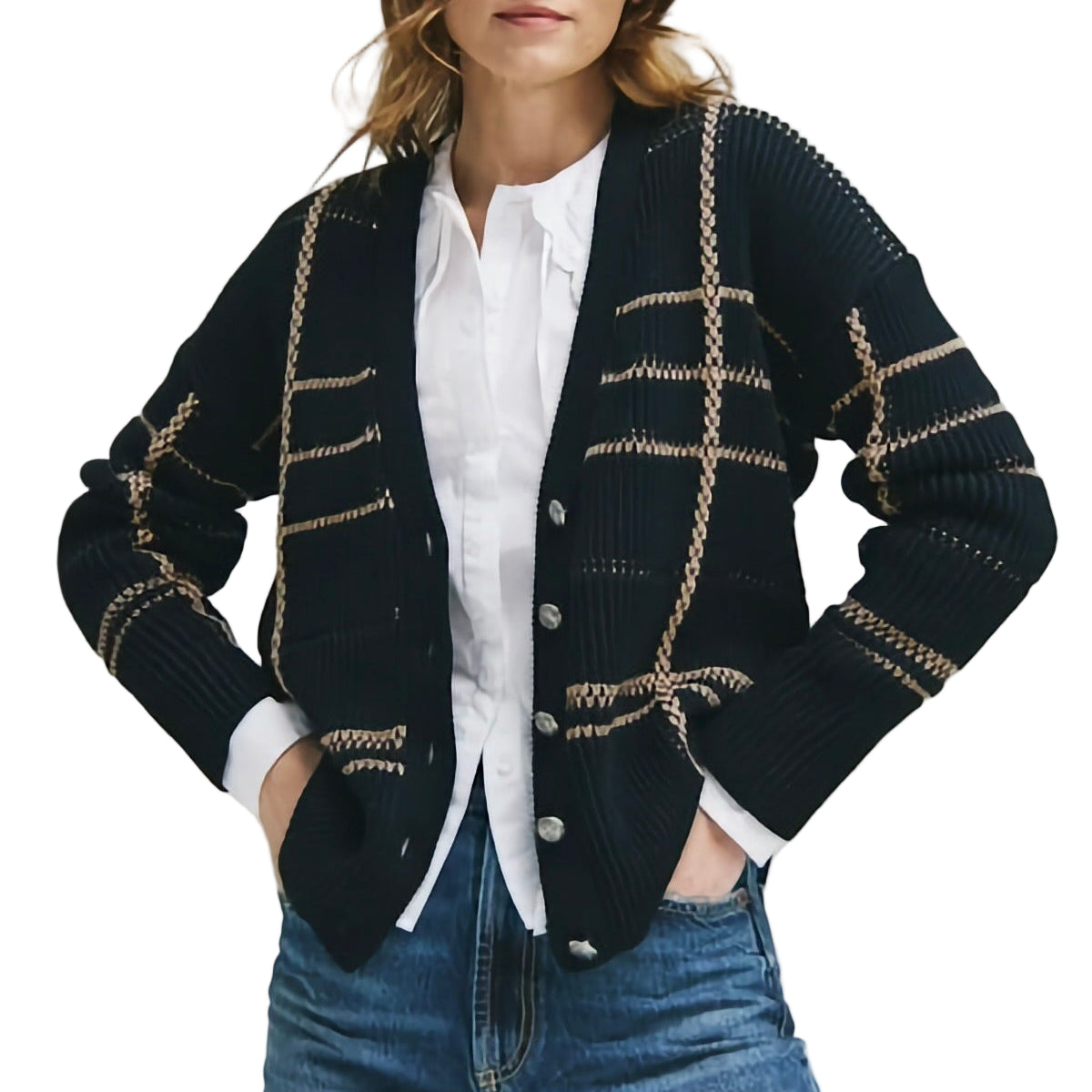 PLAID SHAKER CARDIGAN
sassanova
