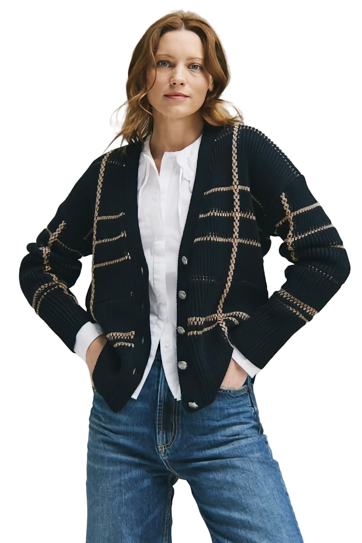 PLAID SHAKER CARDIGAN
sassanova