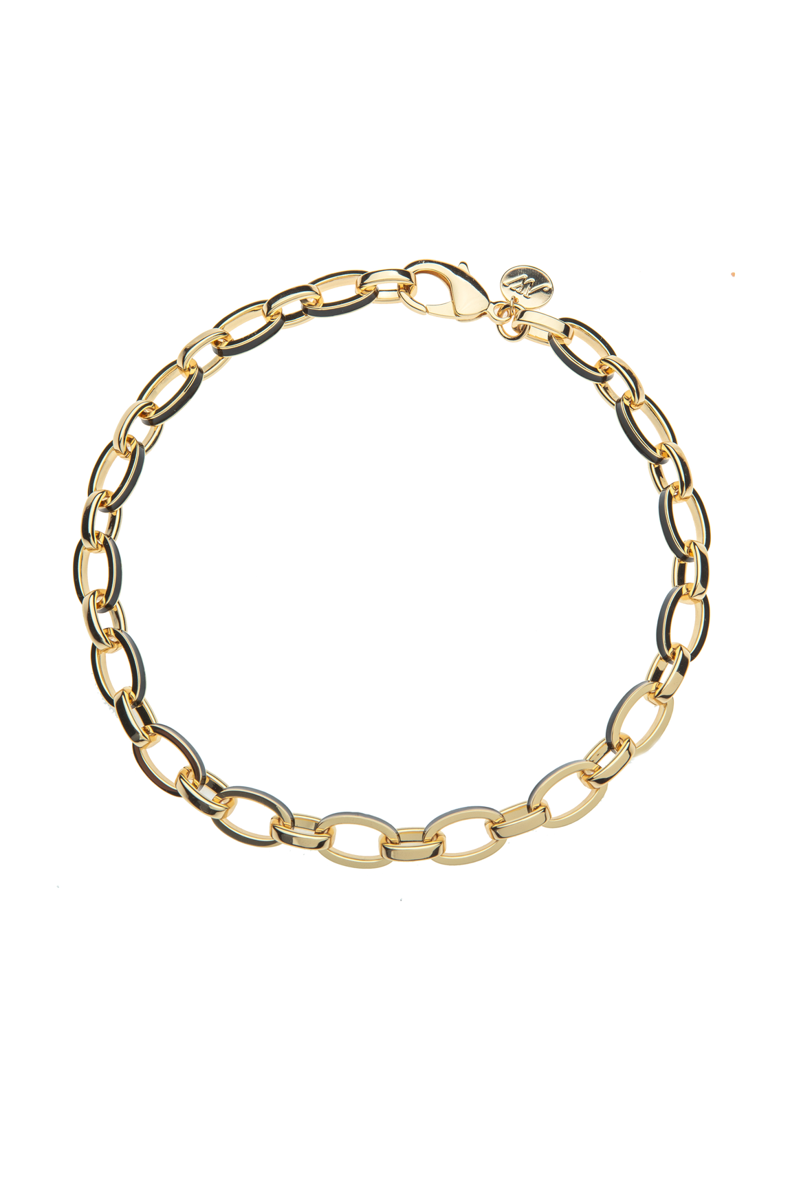 LONG & SHORT OF IT BLACK ENAMEL CHUNKY CHAIN - sassanova