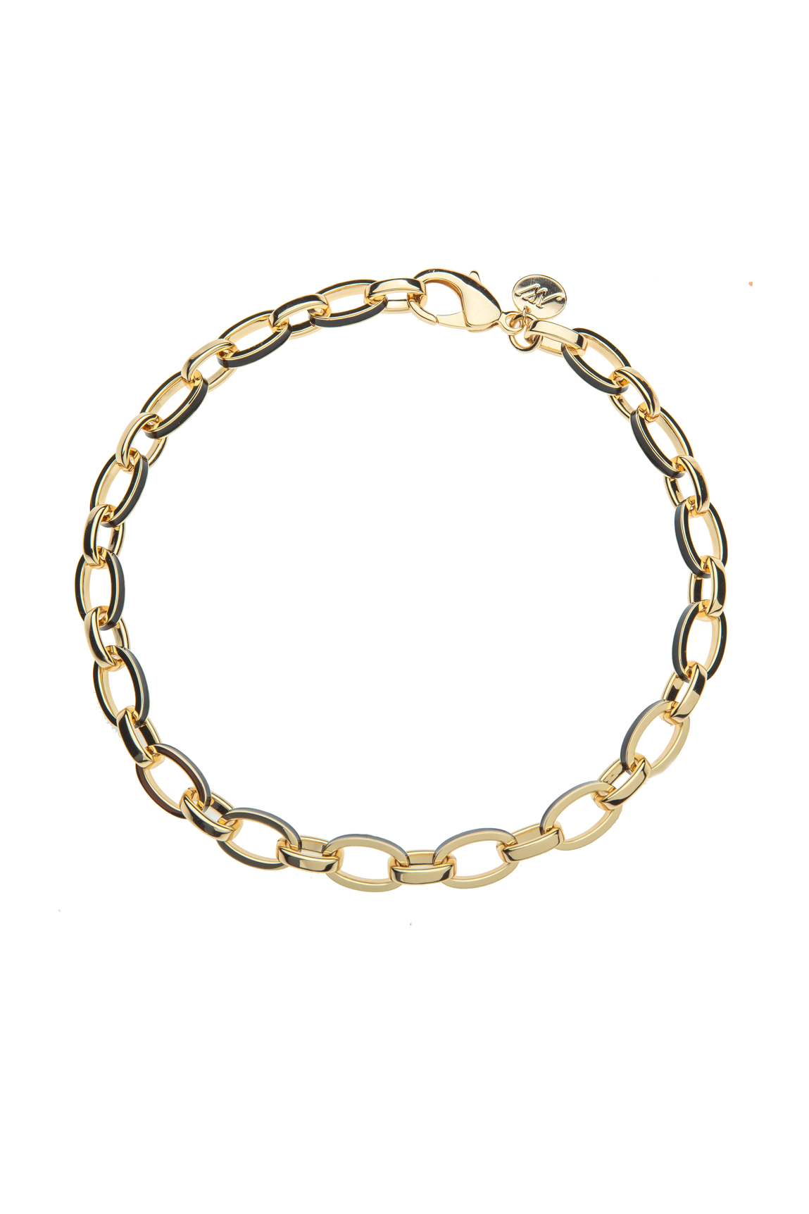 LONG & SHORT OF IT BLACK ENAMEL CHUNKY CHAIN - sassanova