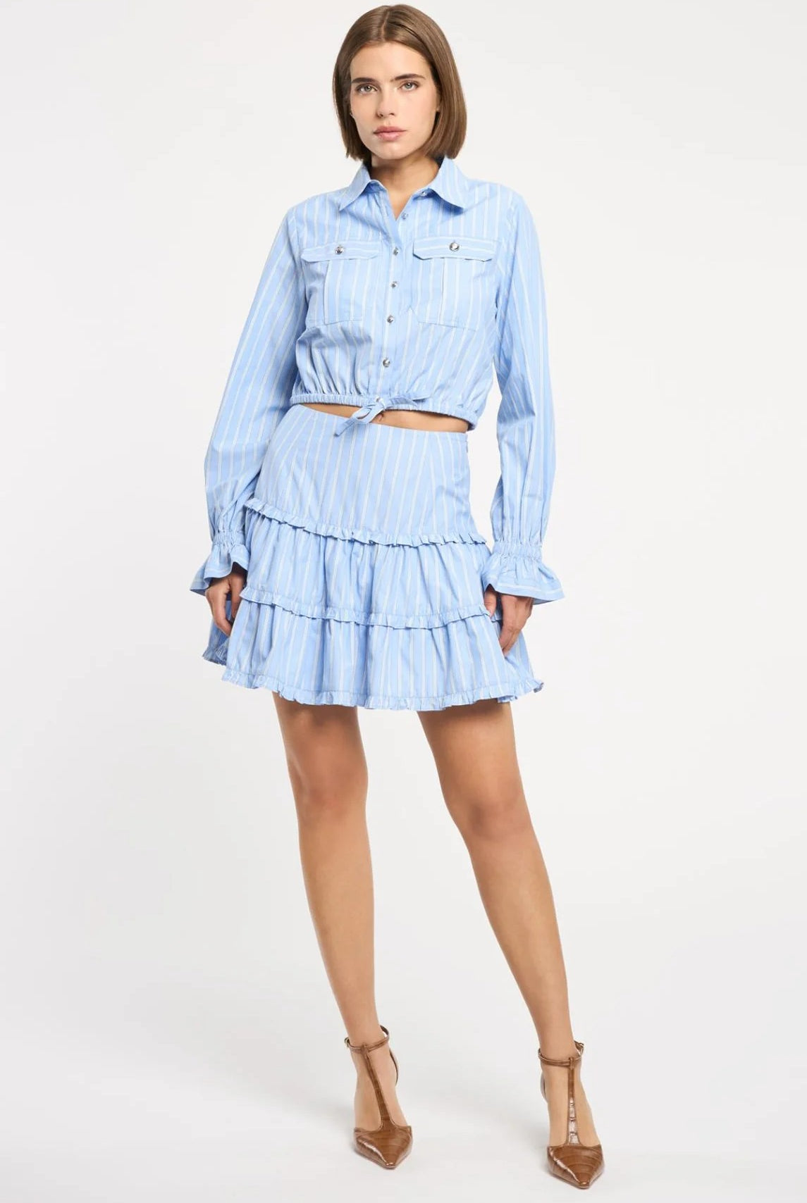 LILI STRIPE THEA SKIRT - Skirts - Sassanova