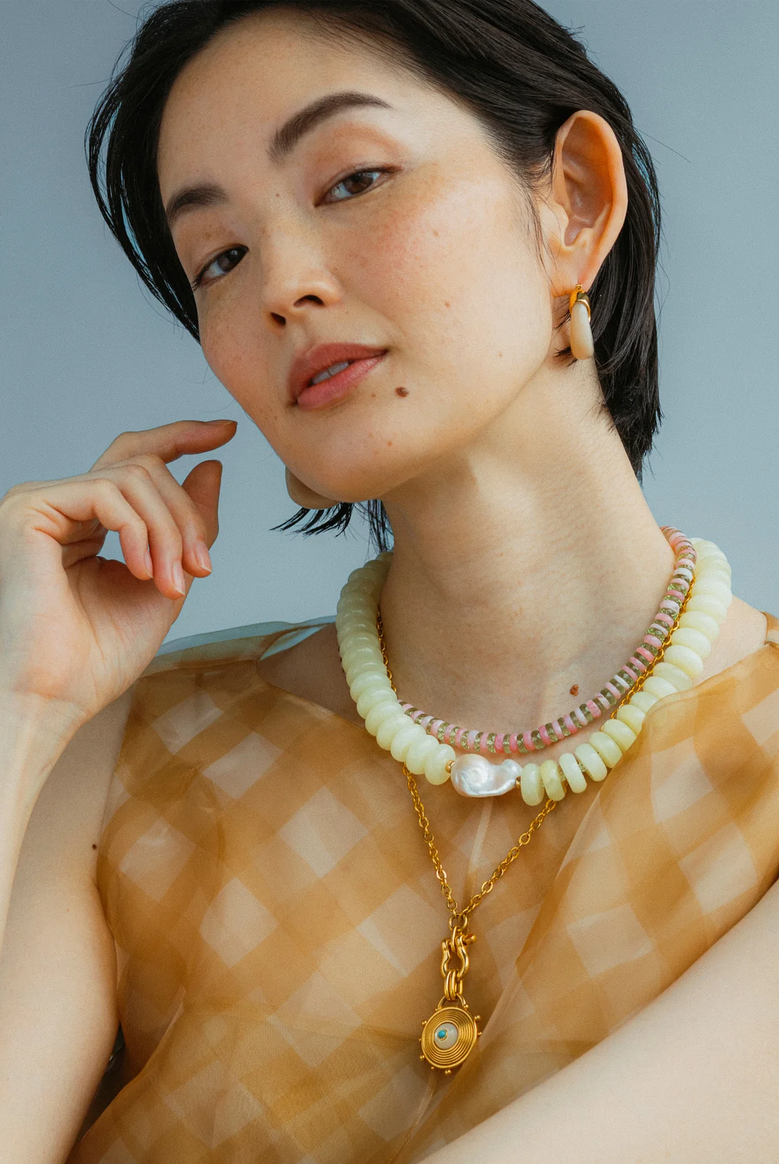 HELM PENDANT NECKLACE- PEARL - sassanova