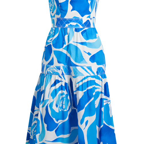 ANNETTE DREAM ROSE POPLIN MIDI DRESS-Sassanova