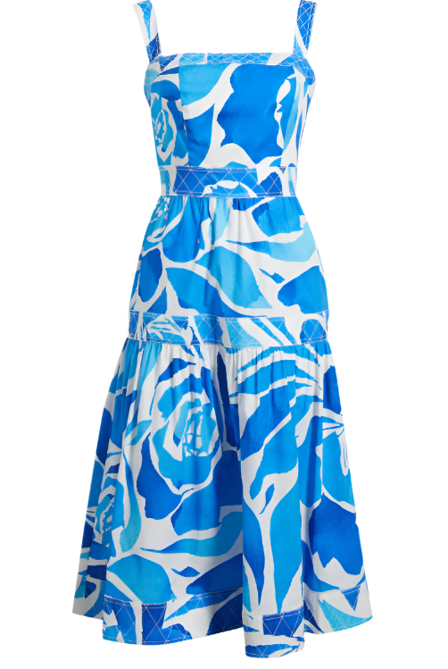 ANNETTE DREAM ROSE POPLIN MIDI DRESS-Sassanova