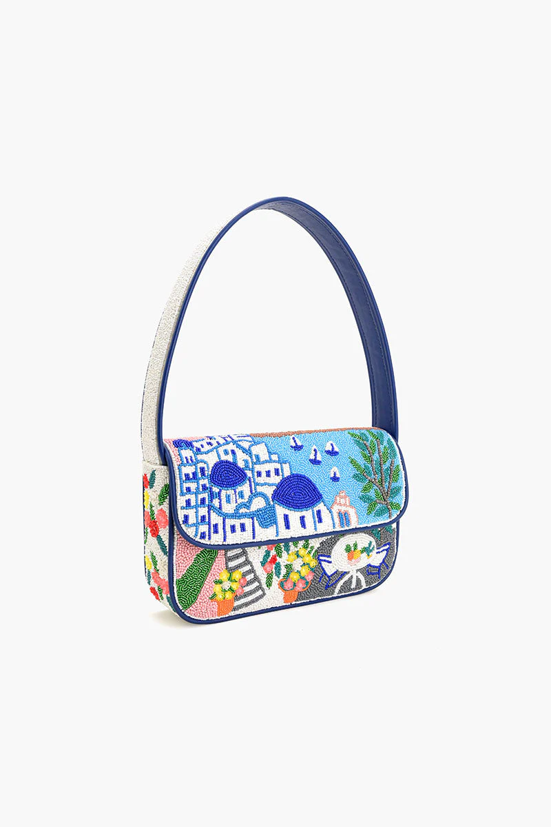 SANTORINI DREAMS BEADED SHOULDER BAG- MULTI - Shoulder Bags - Sassanova