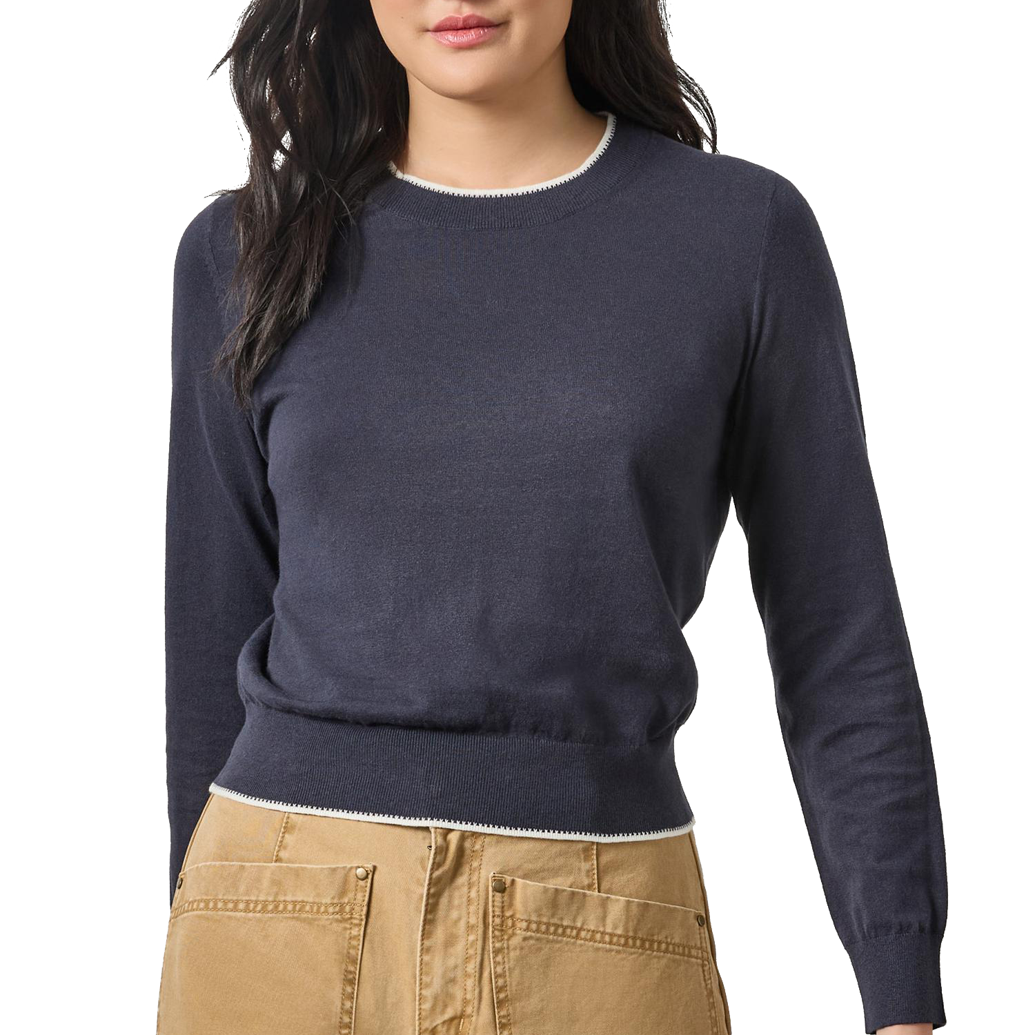 PICOT EDGE CREWNECK SWEATER - Sweaters - Sassanova