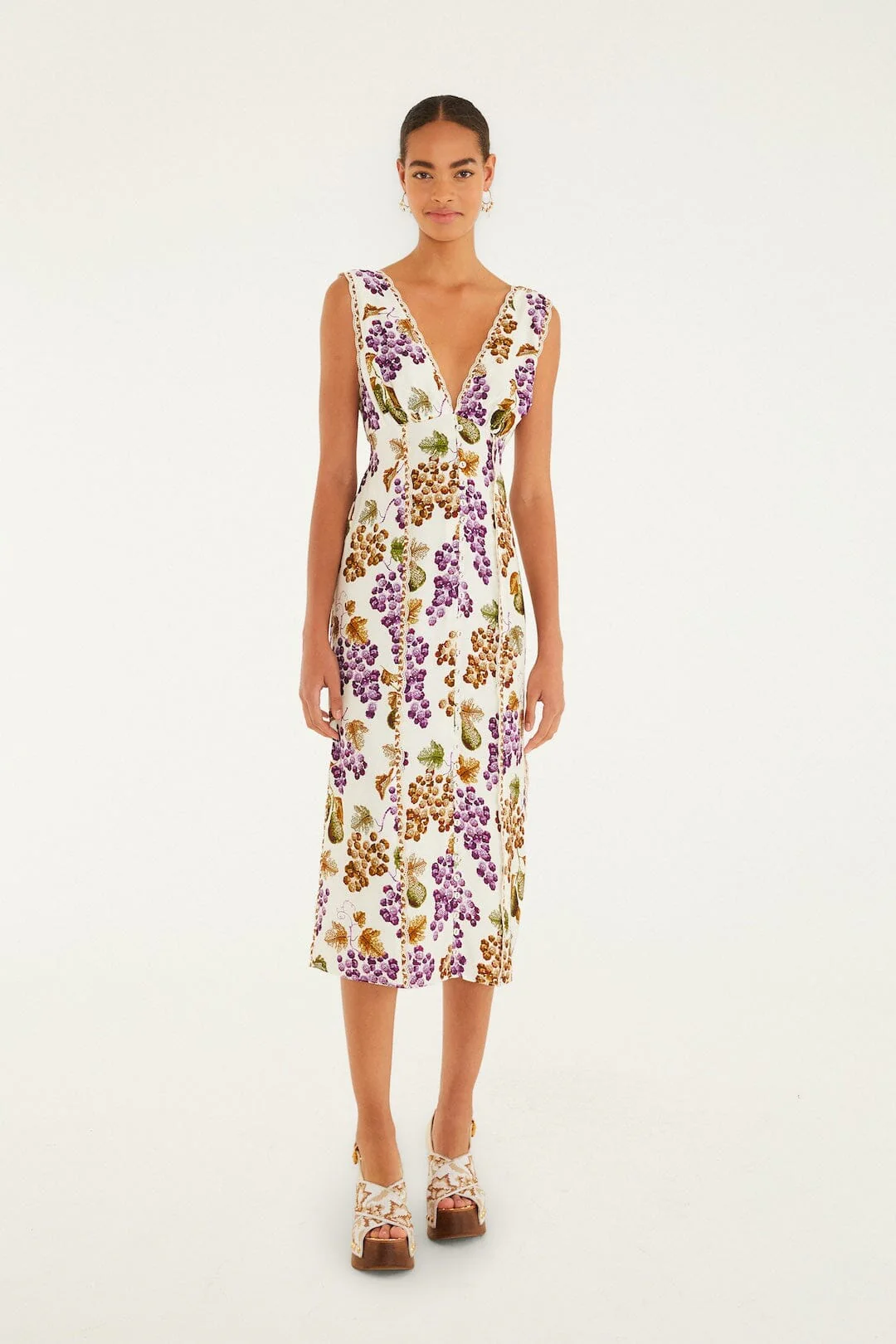 GRAPE GARDEN SLVLS MIDI DRESS - Dresses - Sassanova