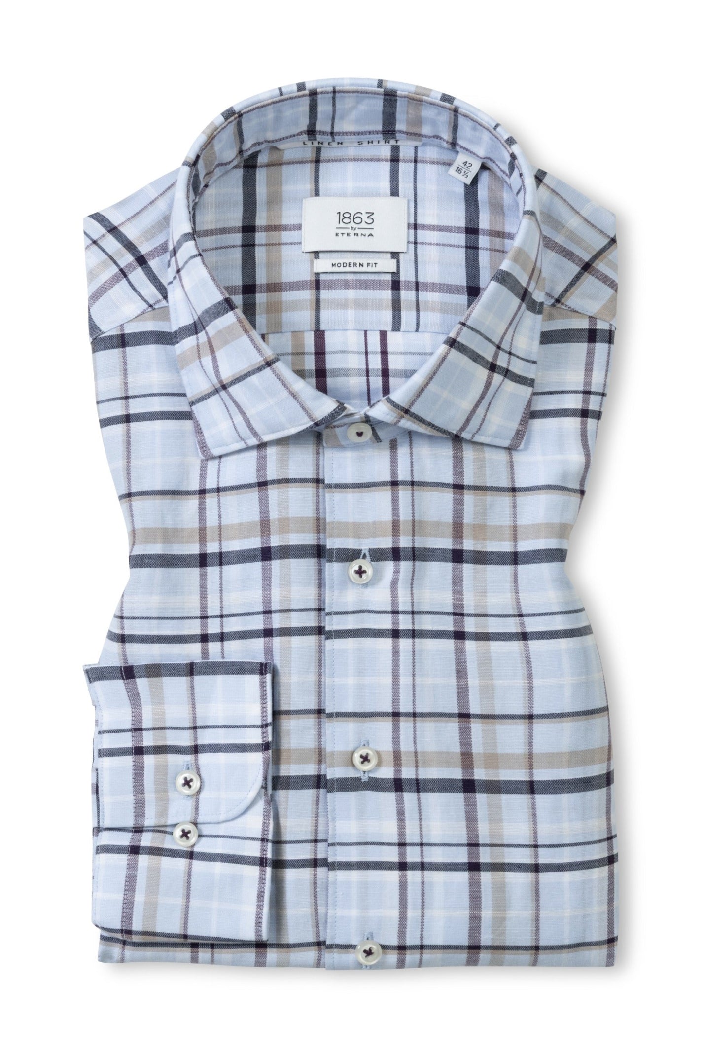 SOFT CHECK DOBBY MODERN FIT DRESS SHIRT - Long Sleeved Shirts - Novaman