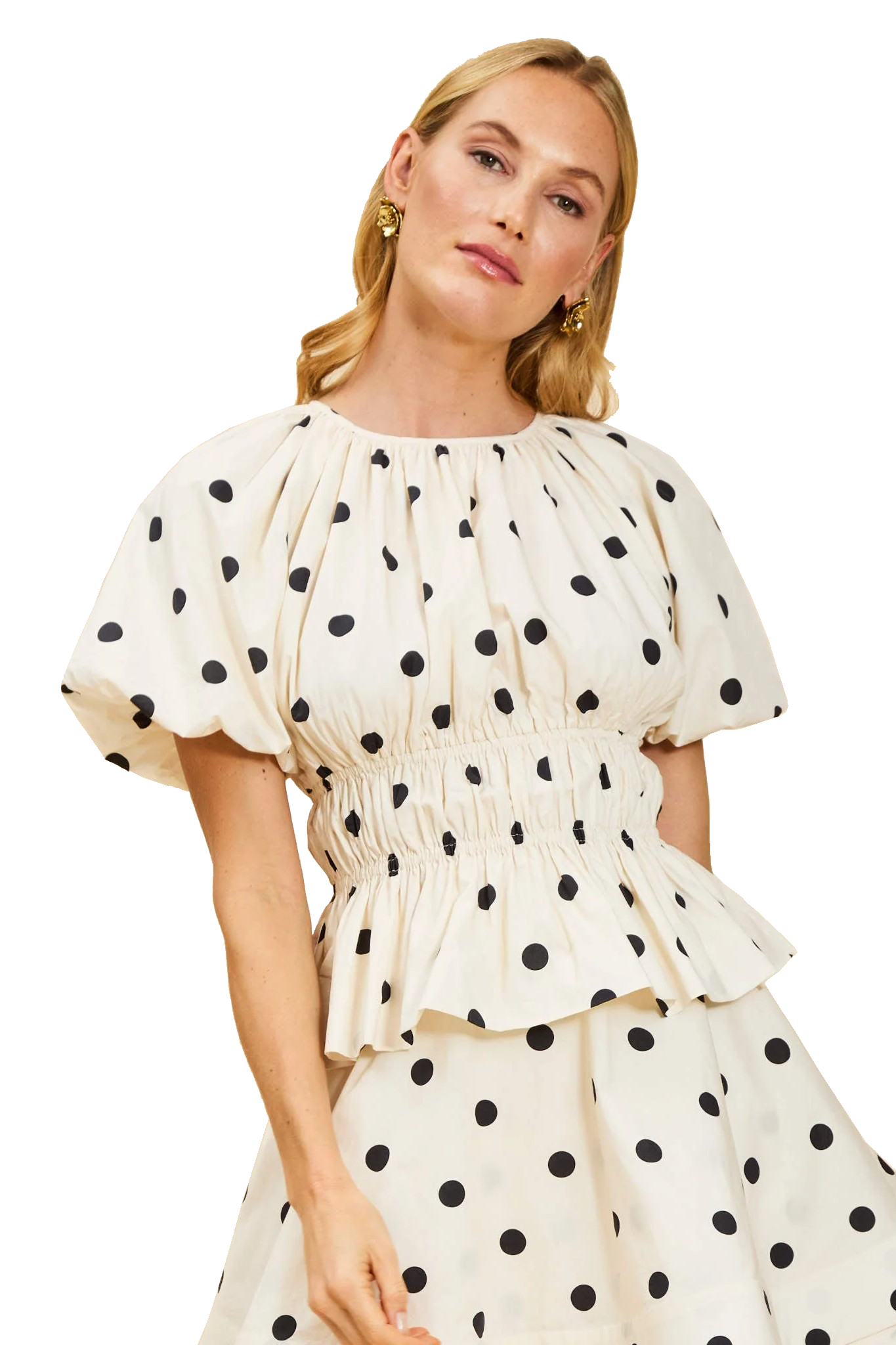 BREAKFAST SMOCKED TOP - Blouses - Sassanova