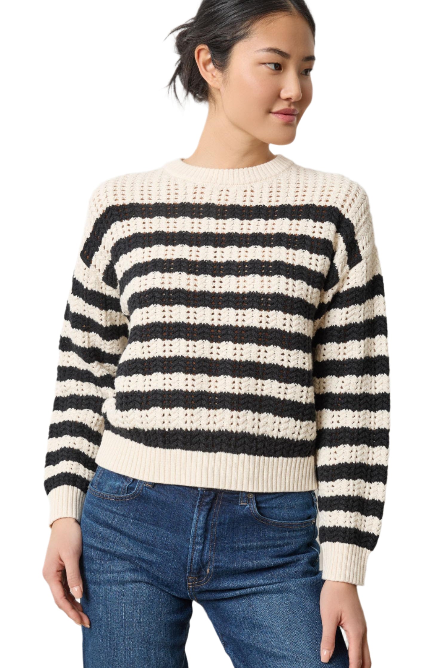 STRIPE STITCH SWEATER - Sweaters -Sassanova