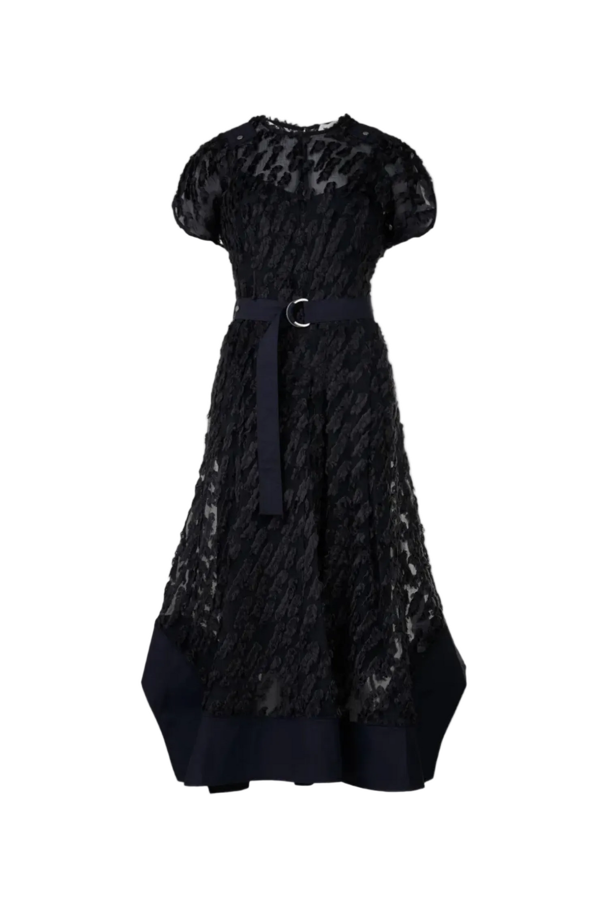 TEXTURE ORGANZA BELTED TULIP DRESS Sassanova