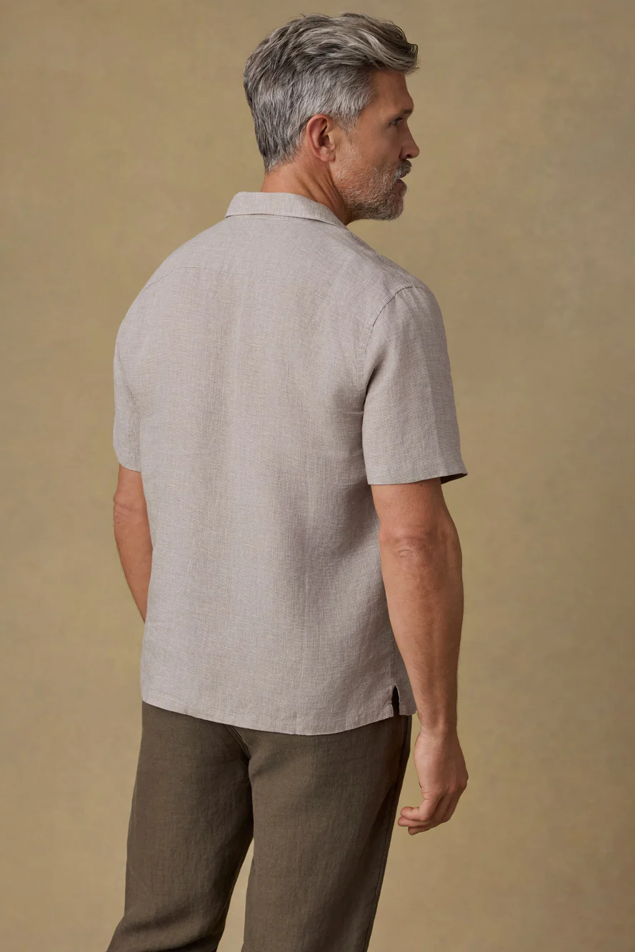 SHORT SLEEVE LAGUNA LINEN CAMP SHIRT - Short Sleeved Shirts - Novaman