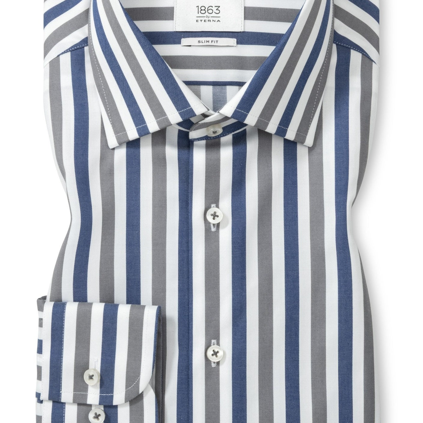 PREMIUM STRIPE TWILL W/ KENT COLLAR - novaman