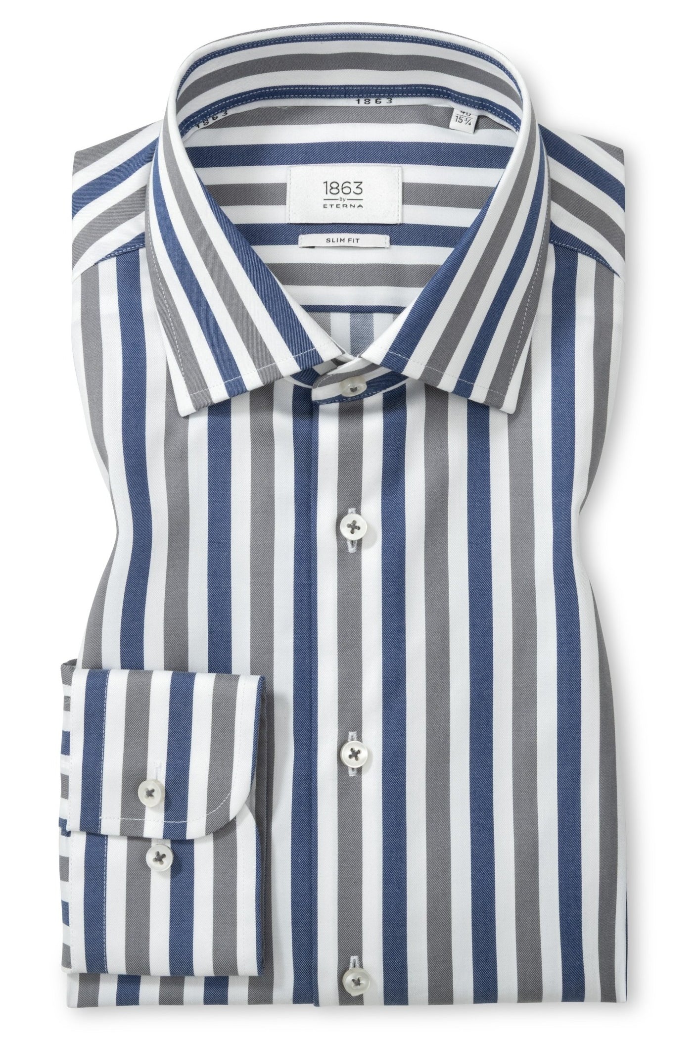 PREMIUM STRIPE TWILL W/ KENT COLLAR - novaman