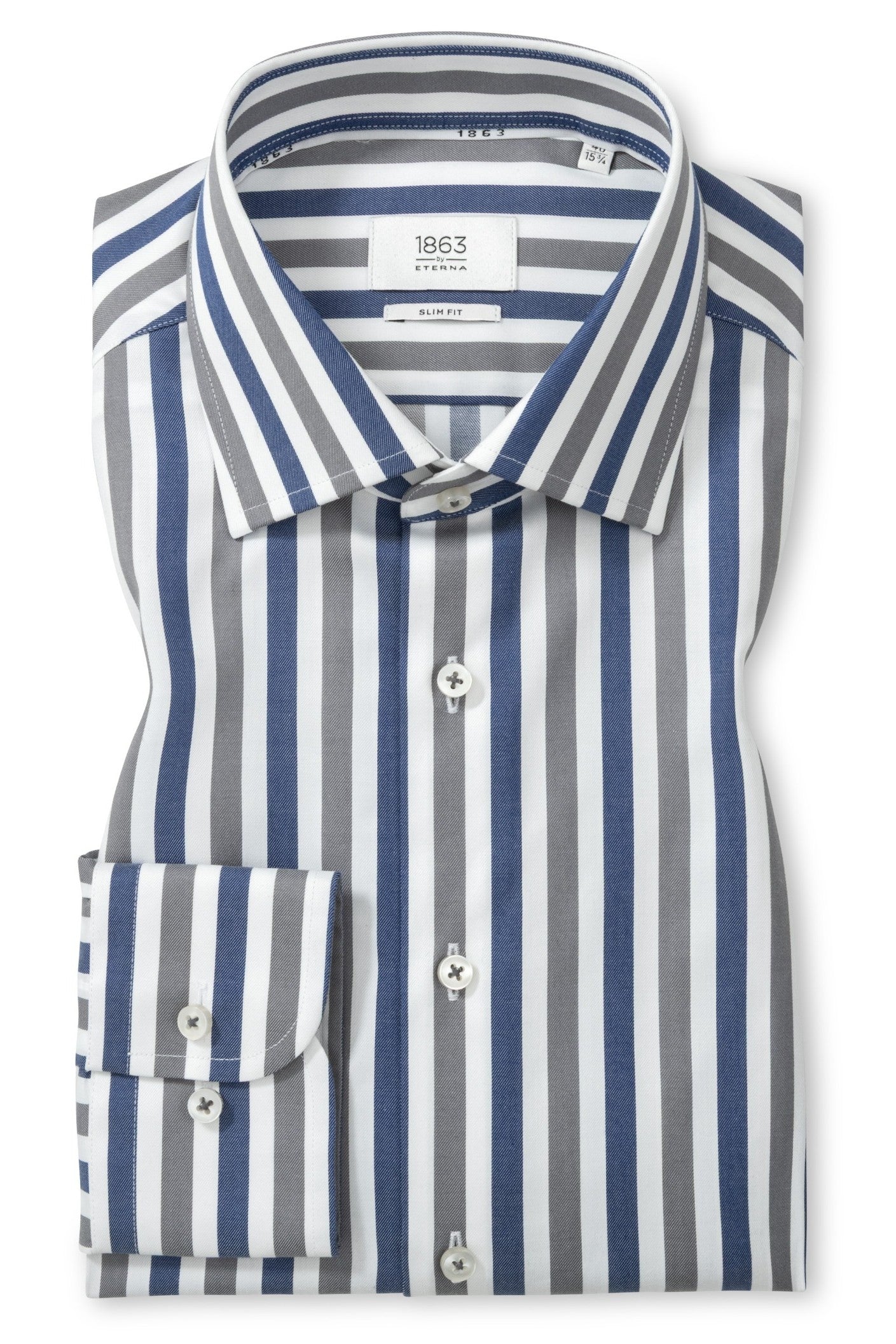 PREMIUM STRIPE TWILL W/ KENT COLLAR - novaman